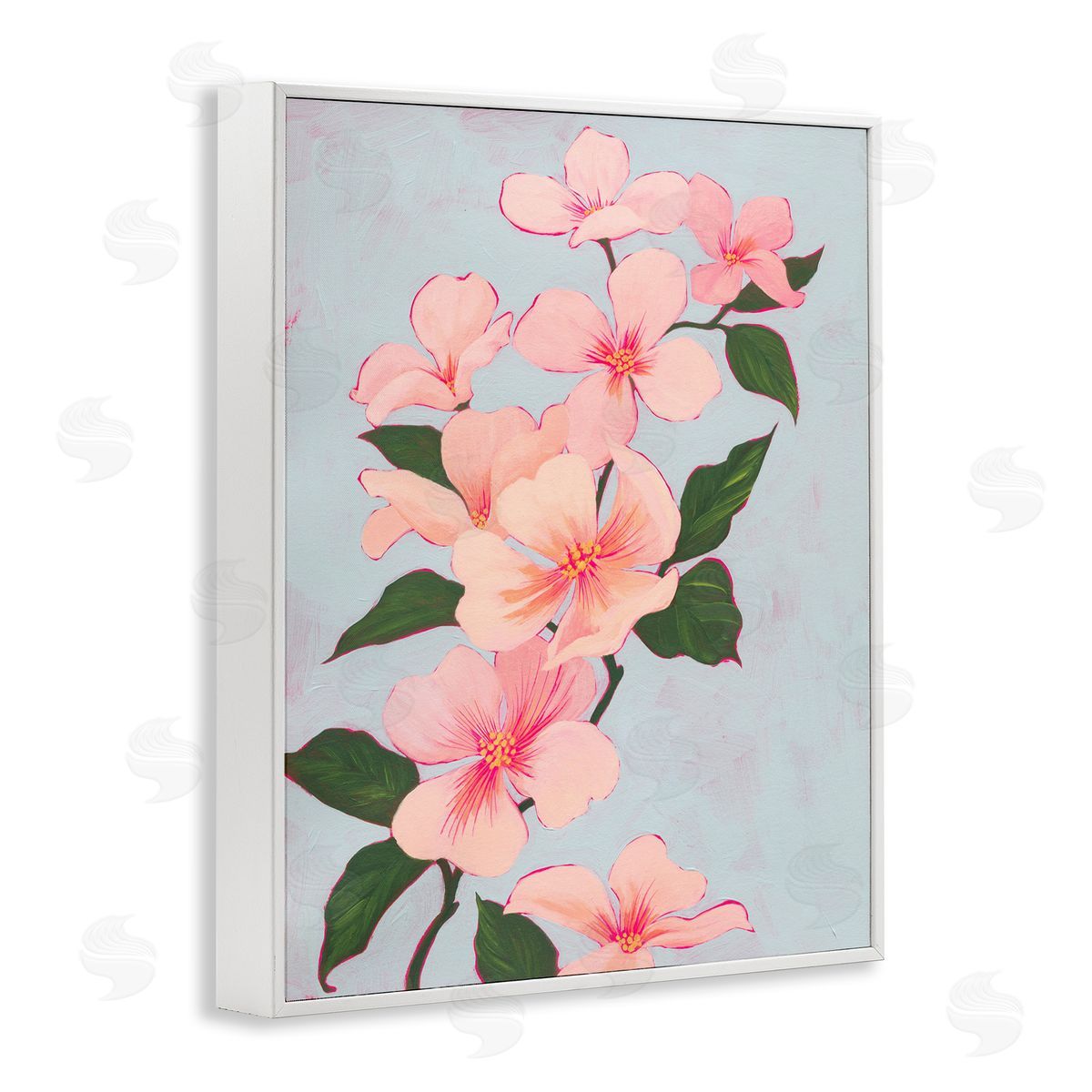 Delicate Cherry Blossoms White Frame Print Wall Art, Home Decor by Grace Popp