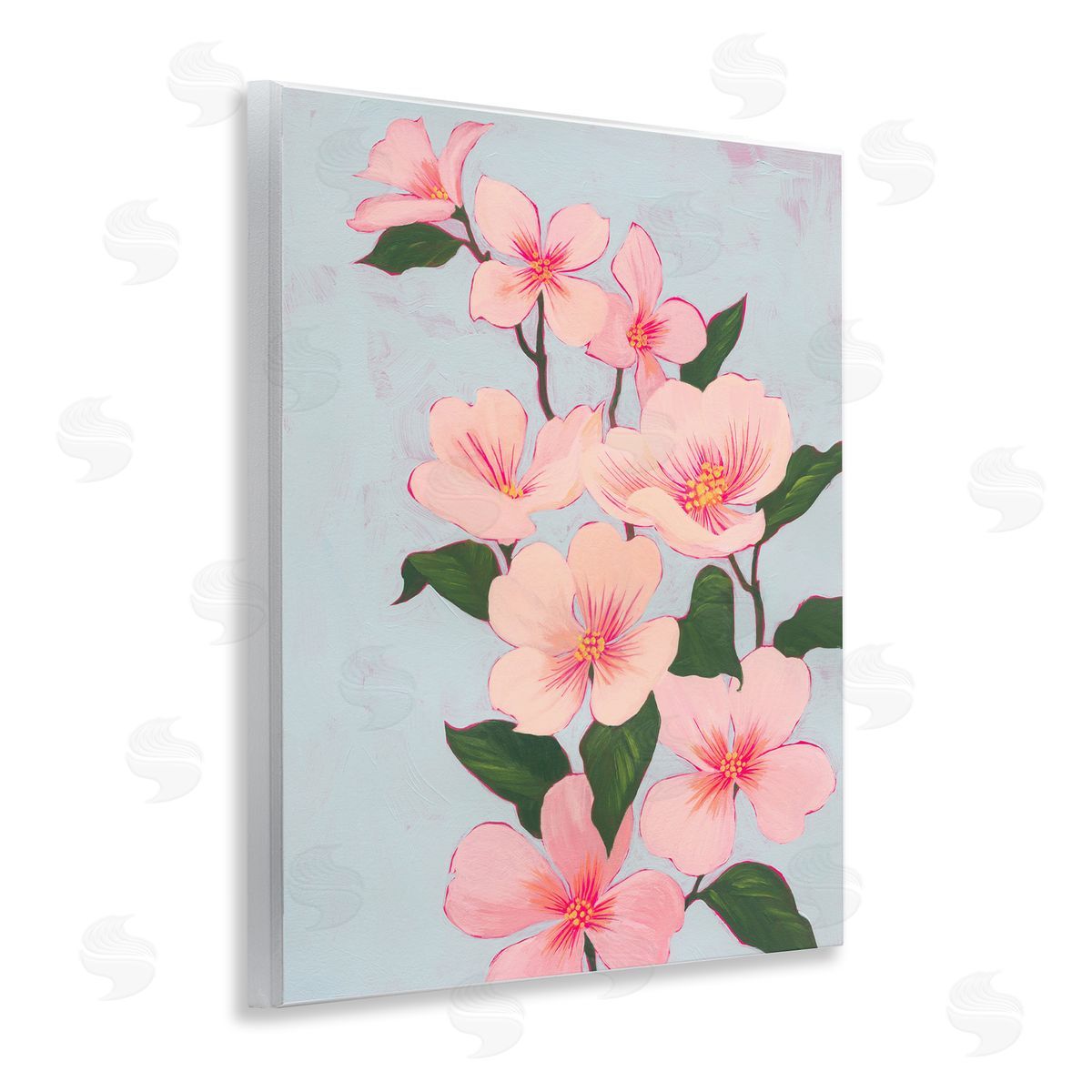 Cherry Blossoms Vine Wood Plaque Wall Art, Home Decor by Grace Popp