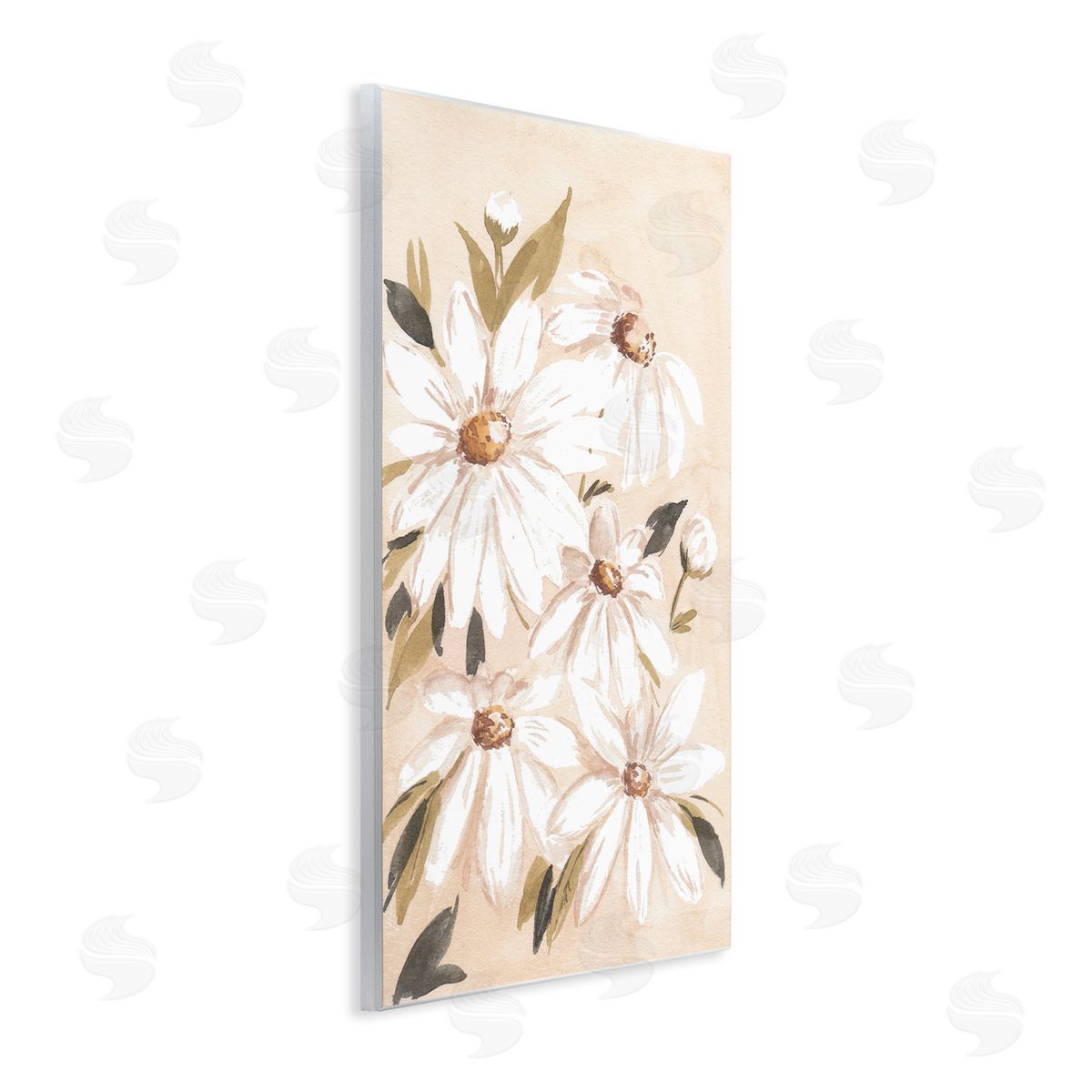 Soft Muted Daisies Wood Plaque Wall Art, Home Decor by Amanda Cook