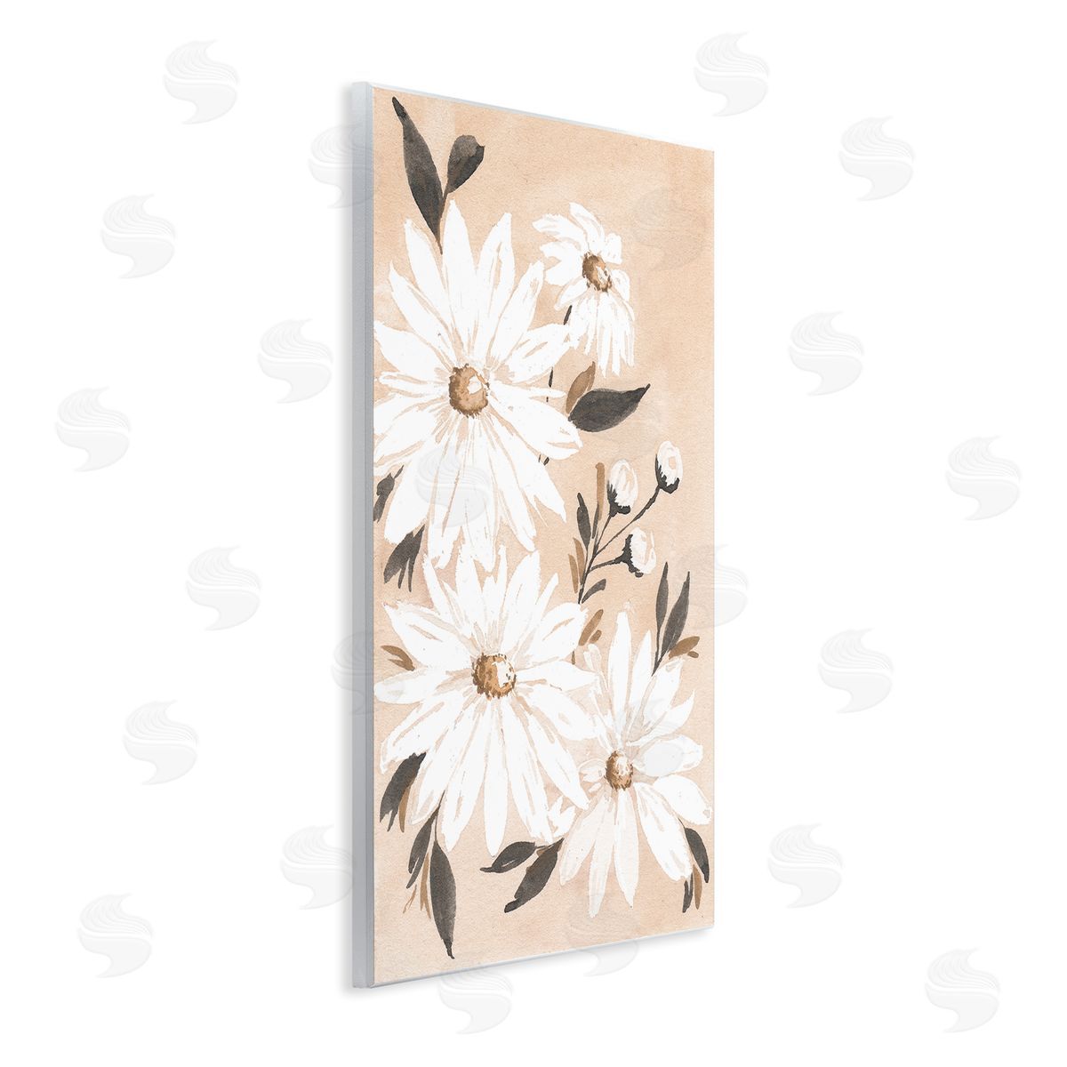 Muted Neutral Daisies Wood Plaque Wall Art, Home Decor by Amanda Cook
