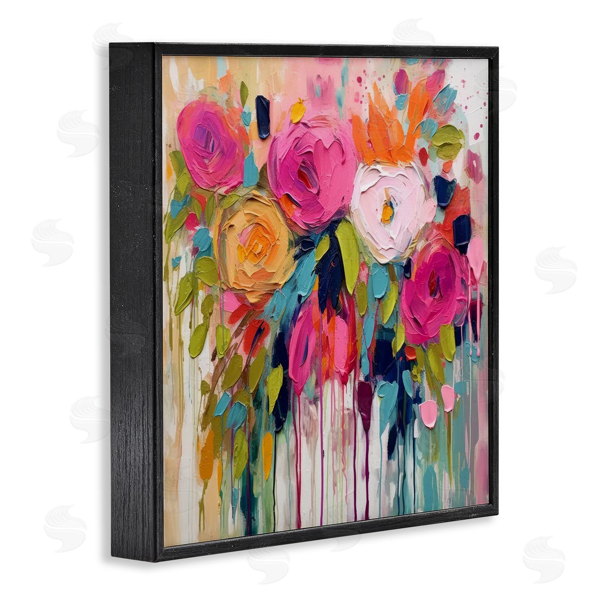 Urban Paint Bouquet Black Frame Print Wall Art, Home Decor by Irena Orlov