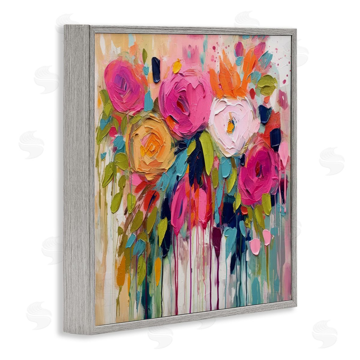 Urban Paint Bouquet Grey Frame Print Wall Art, Home Decor by Irena Orlov