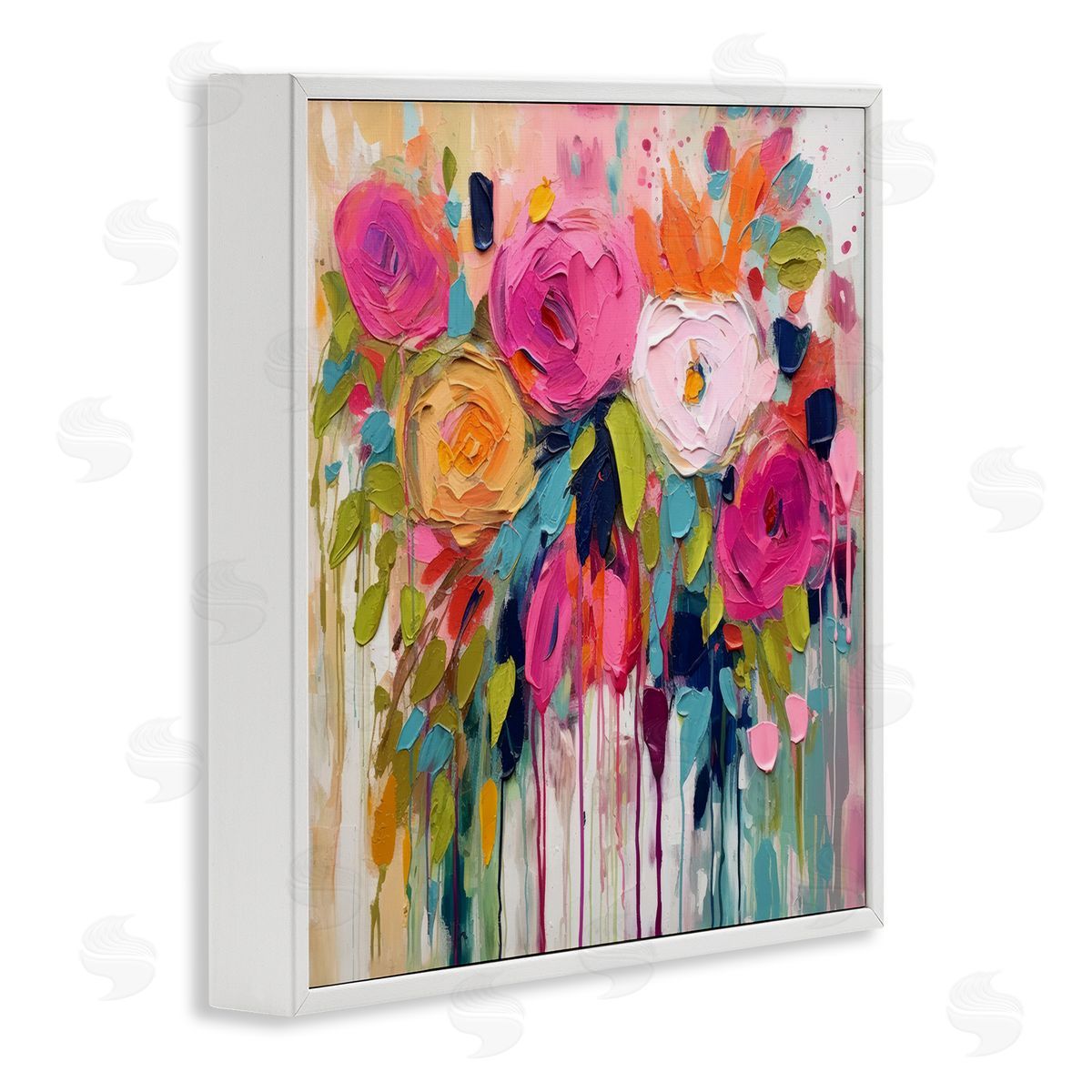 Urban Paint Bouquet White Frame Print Wall Art, Home Decor by Irena Orlov