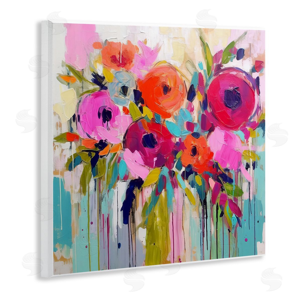 Irena Orlov Bold Drip Roses Wooden Wall Plaque Art Print