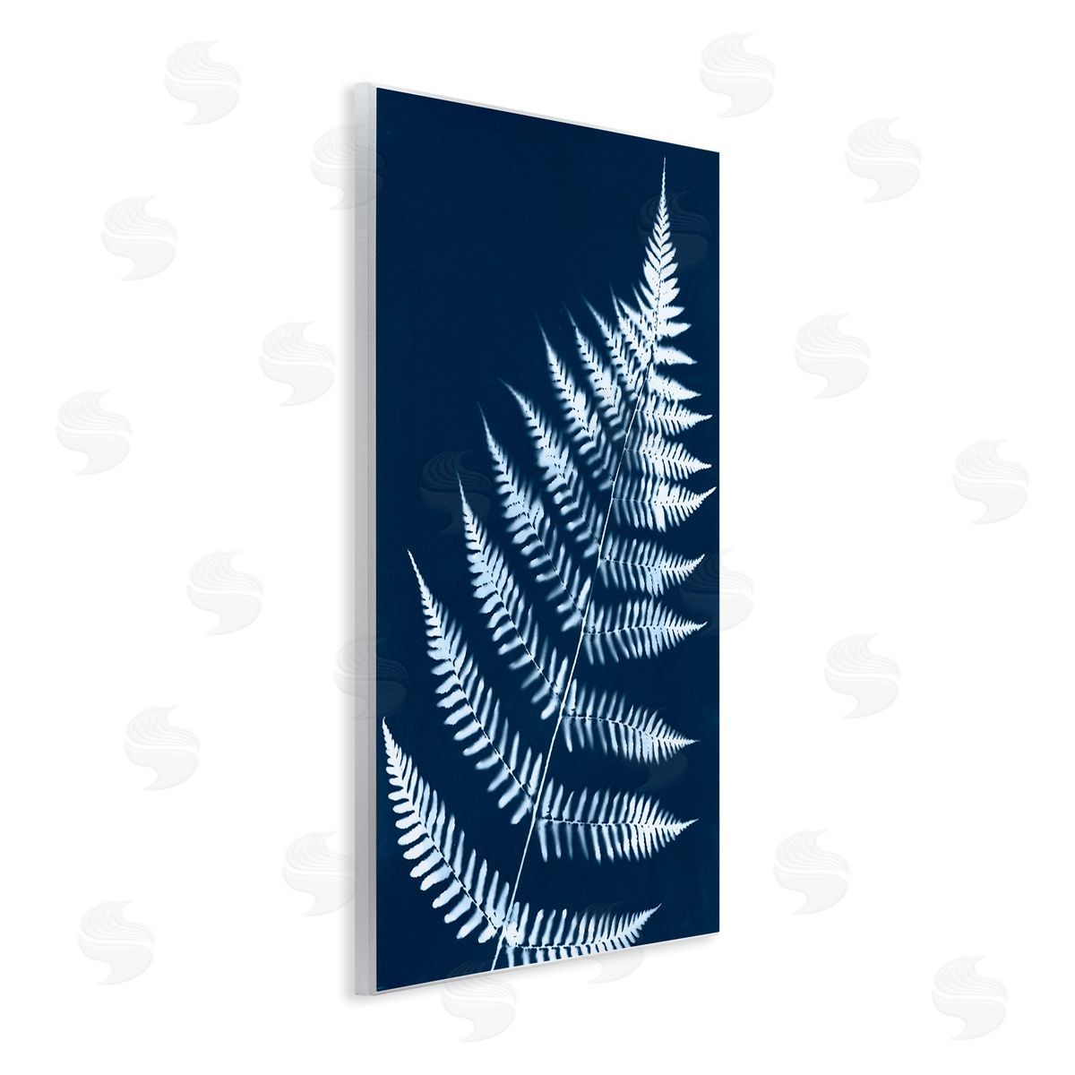 Blue Fern Impression Wood Plaque Wall Art, Home Decor by Jason Johnson