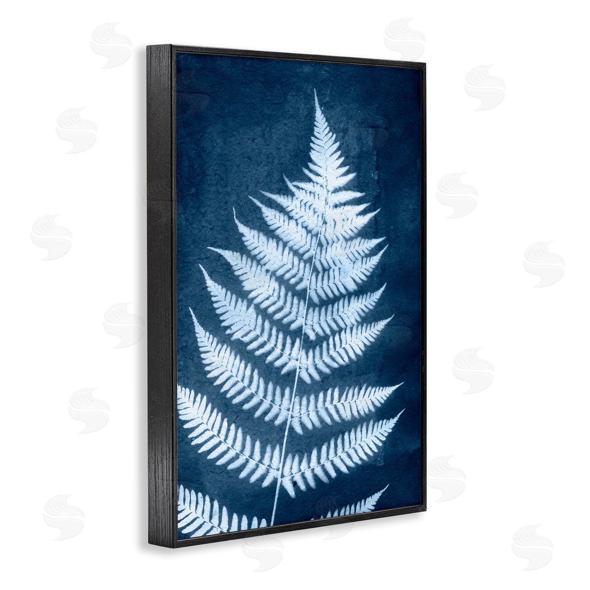 Blue Natural Fern Black Frame Print Wall Art, Home Decor by Jason Johnson