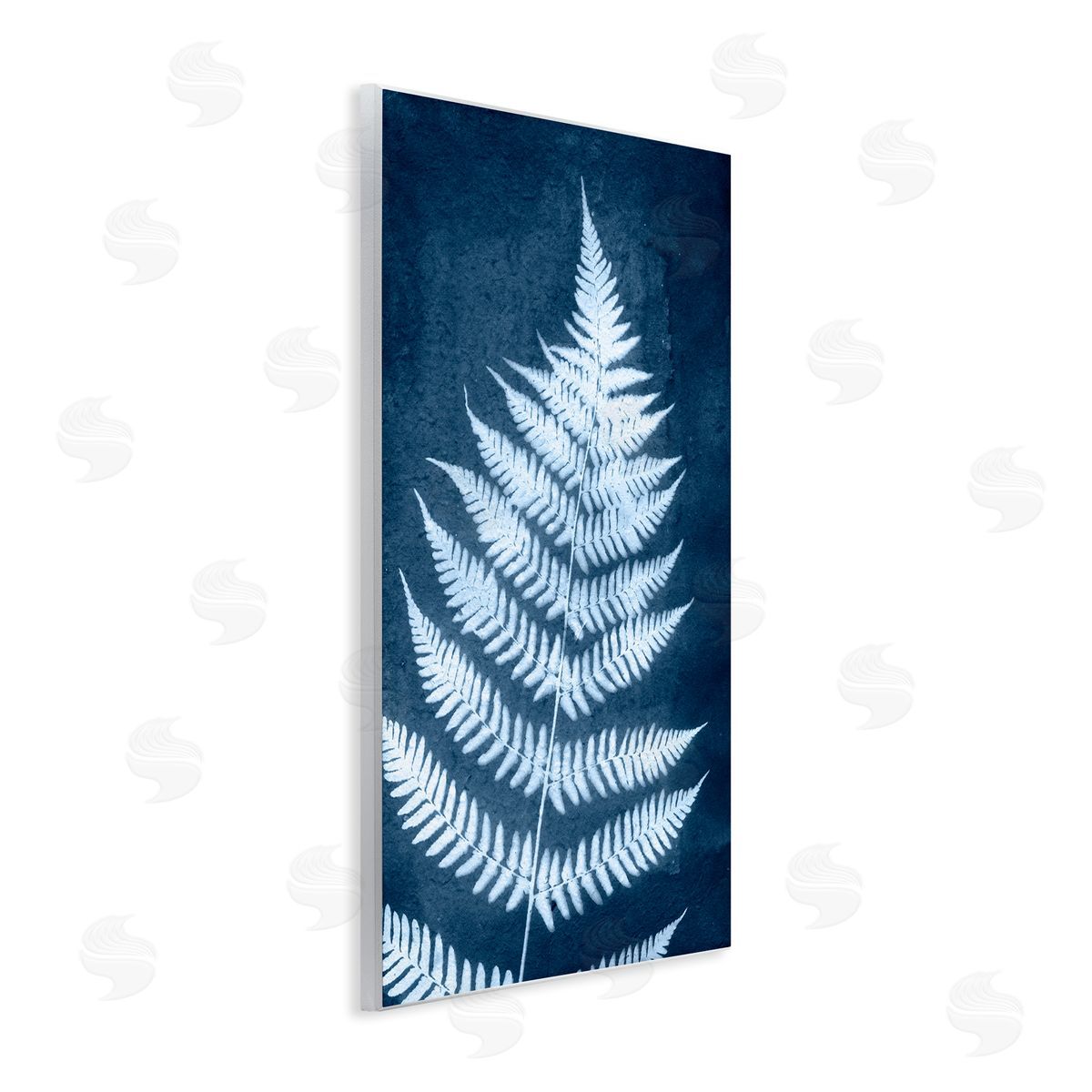 Blue Natural Fern Wood Plaque Wall Art, Home Decor by Jason Johnson