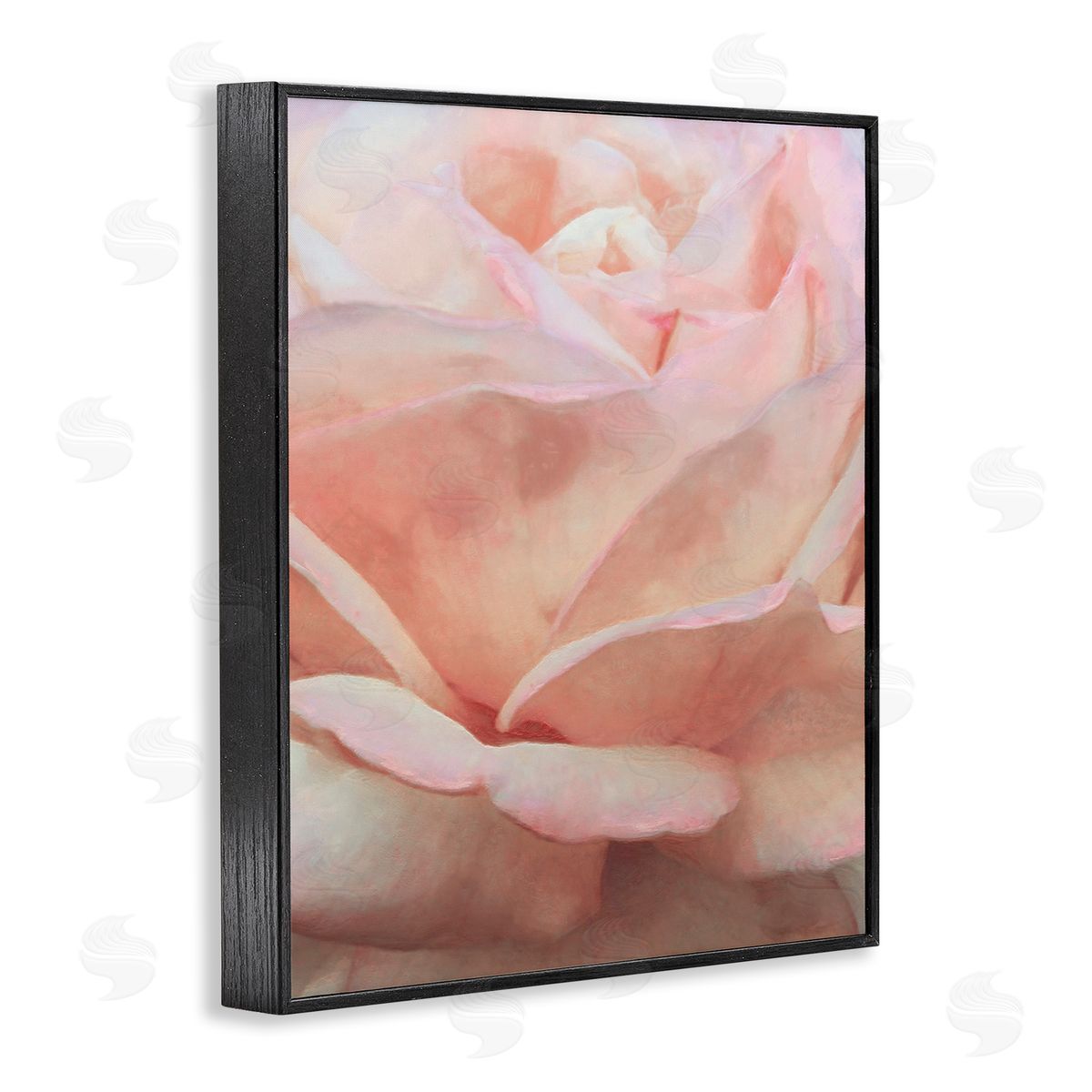 Soft Rose Petals Black Frame Print Wall Art, Home Decor by Alonzo Saunders