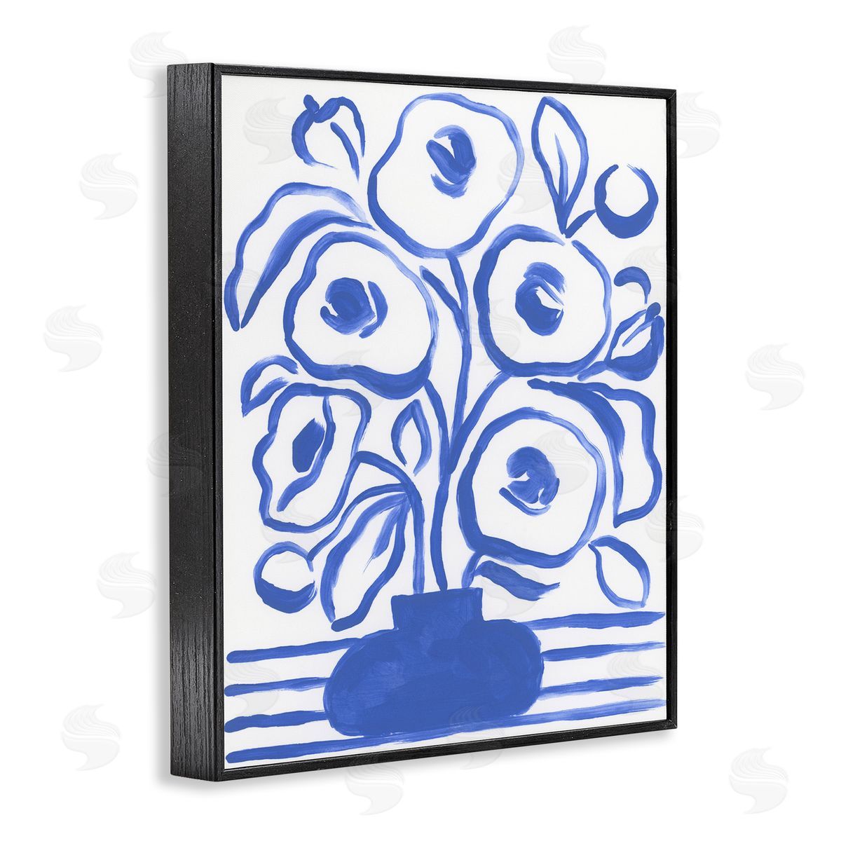 Abstract Poppy Vase Black Frame Print Wall Art, Home Decor by June Erica Vess