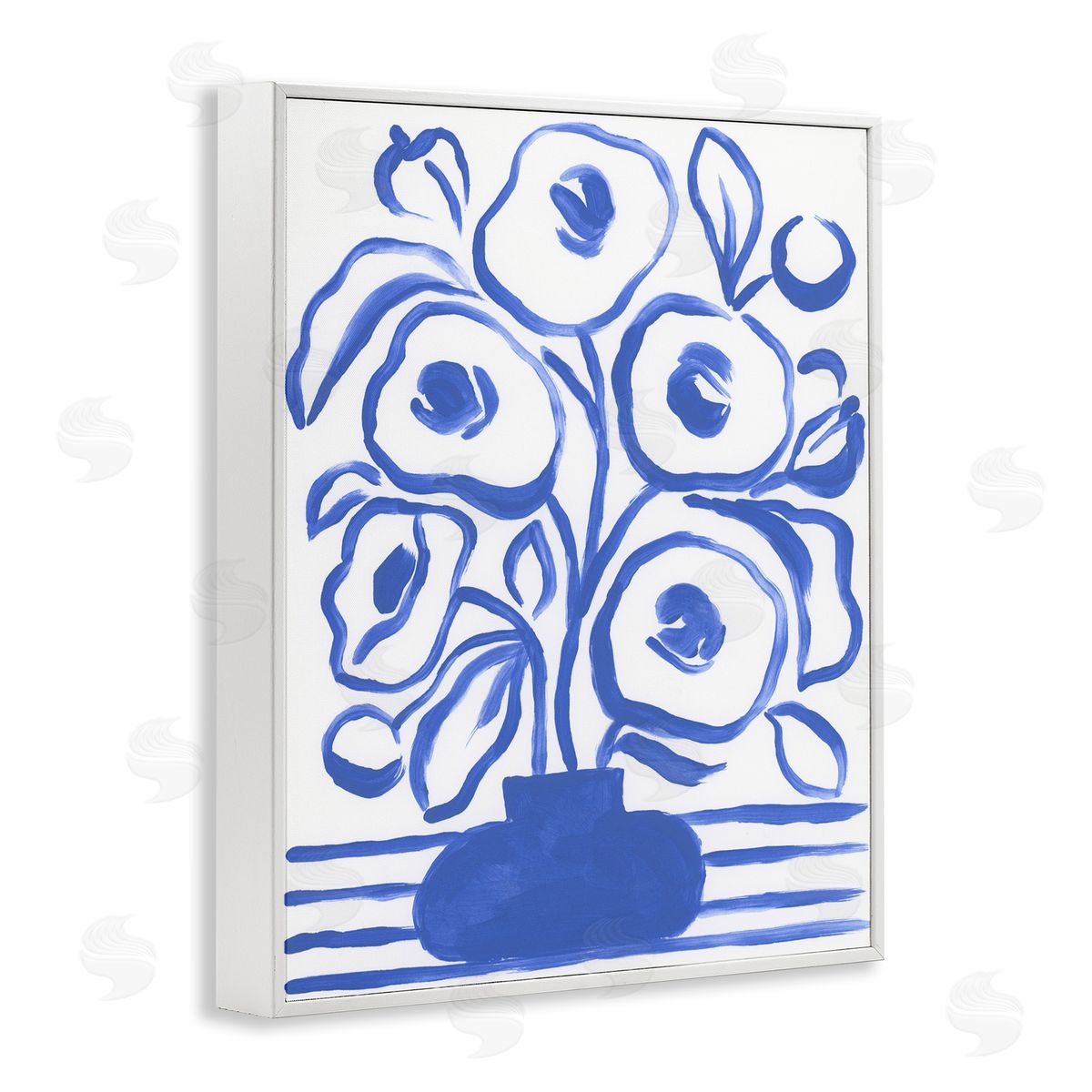 Abstract Poppy Vase White Frame Print Wall Art, Home Decor by June Erica Vess