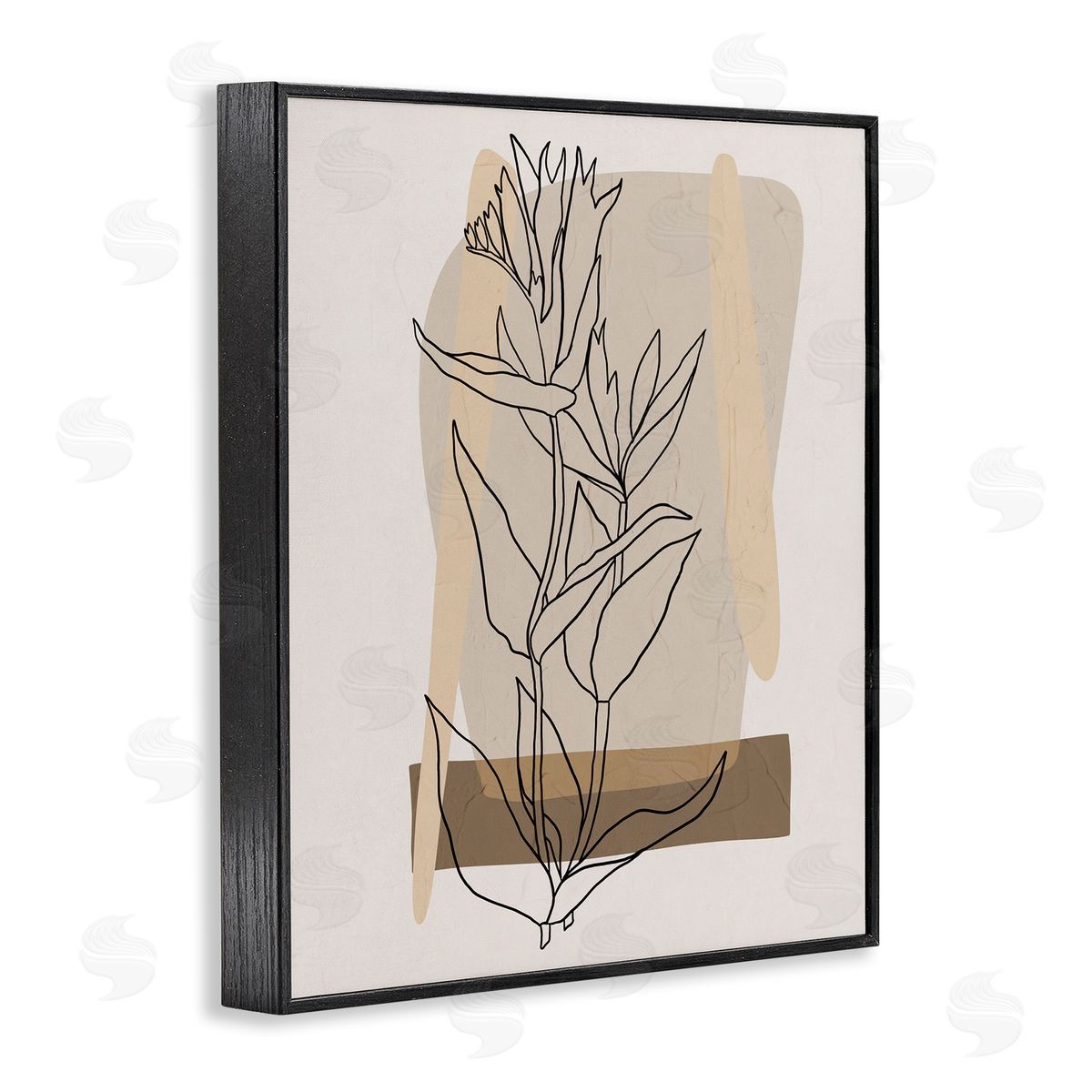 Southwestern Plant Leaves Black Frame Print Wall Art, Home Decor by Regina Moore