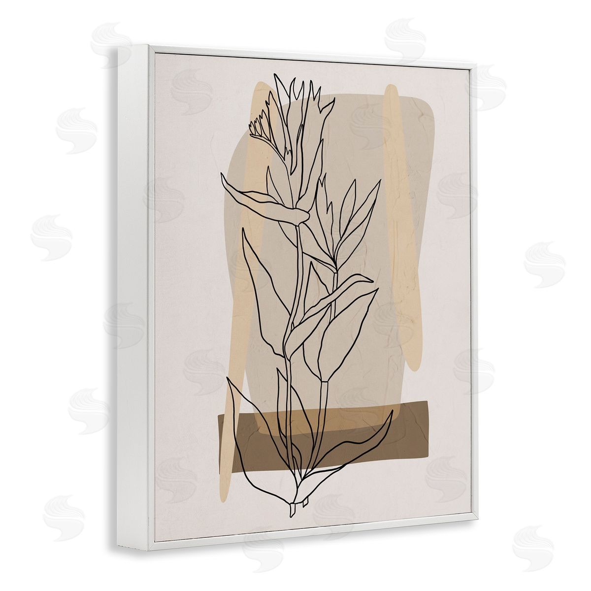 Southwestern Plant Leaves White Frame Print Wall Art, Home Decor by Regina Moore