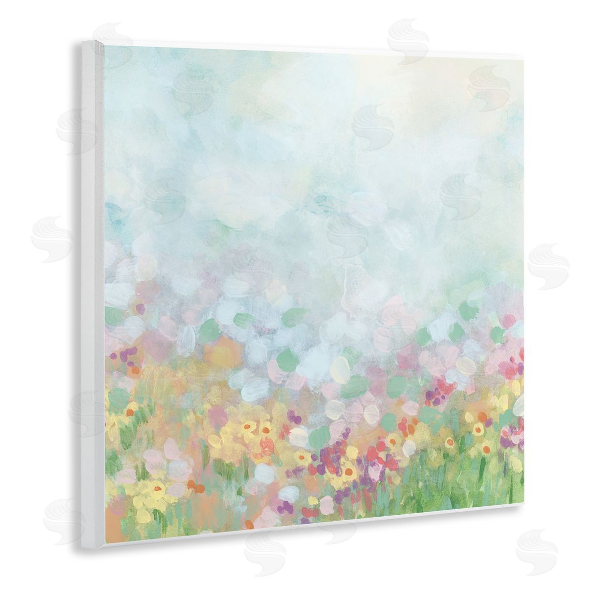 Abstract Daisy Field Wood Plaque Wall Art, Home Decor by June Erica Vess