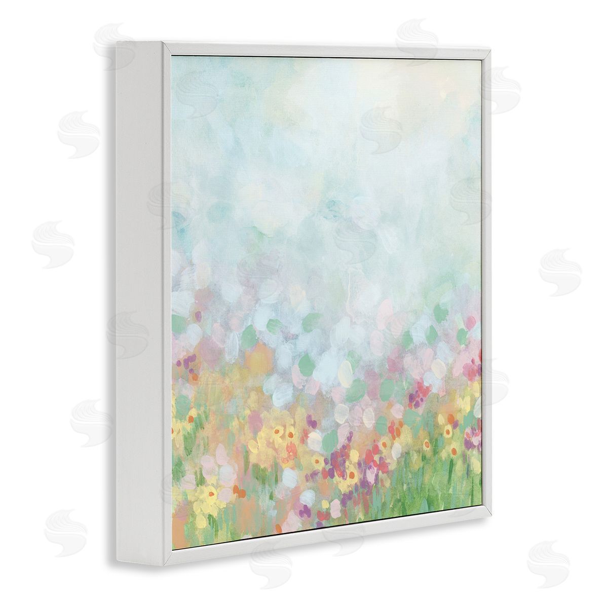 Abstract Daisy Field White Frame Print Wall Art, Home Decor by June Erica Vess