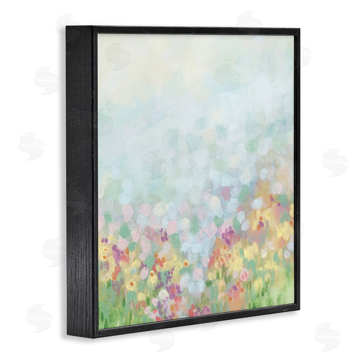 Abstract Soft Meadow Black Frame Print Wall Art, Home Decor by June Erica Vess