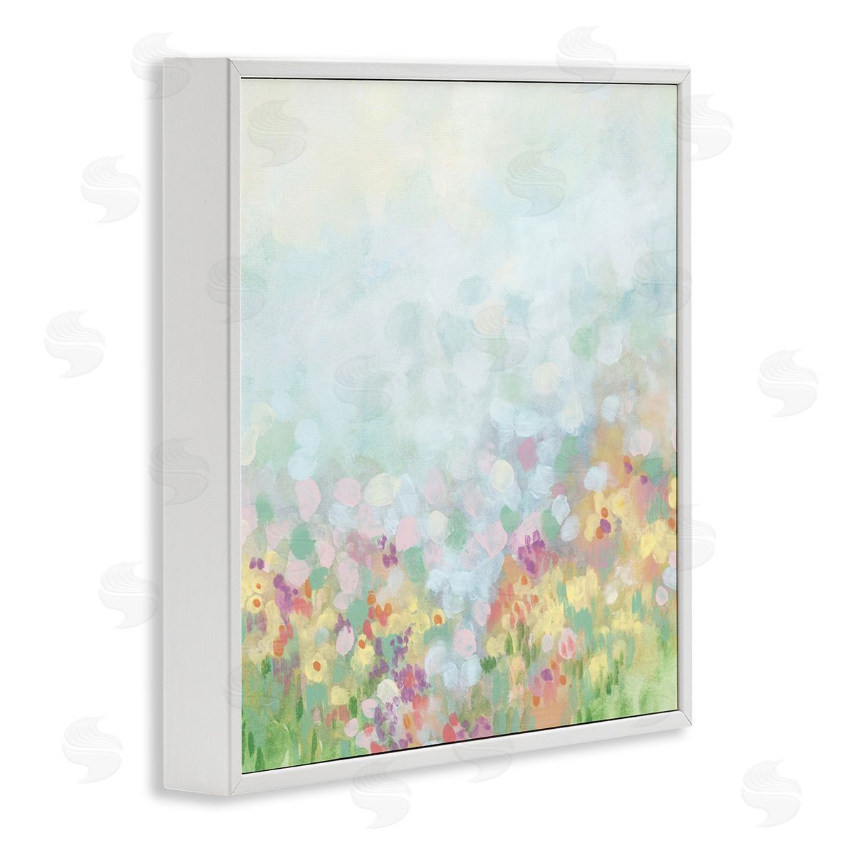 Abstract Soft Meadow White Frame Print Wall Art, Home Decor by June Erica Vess