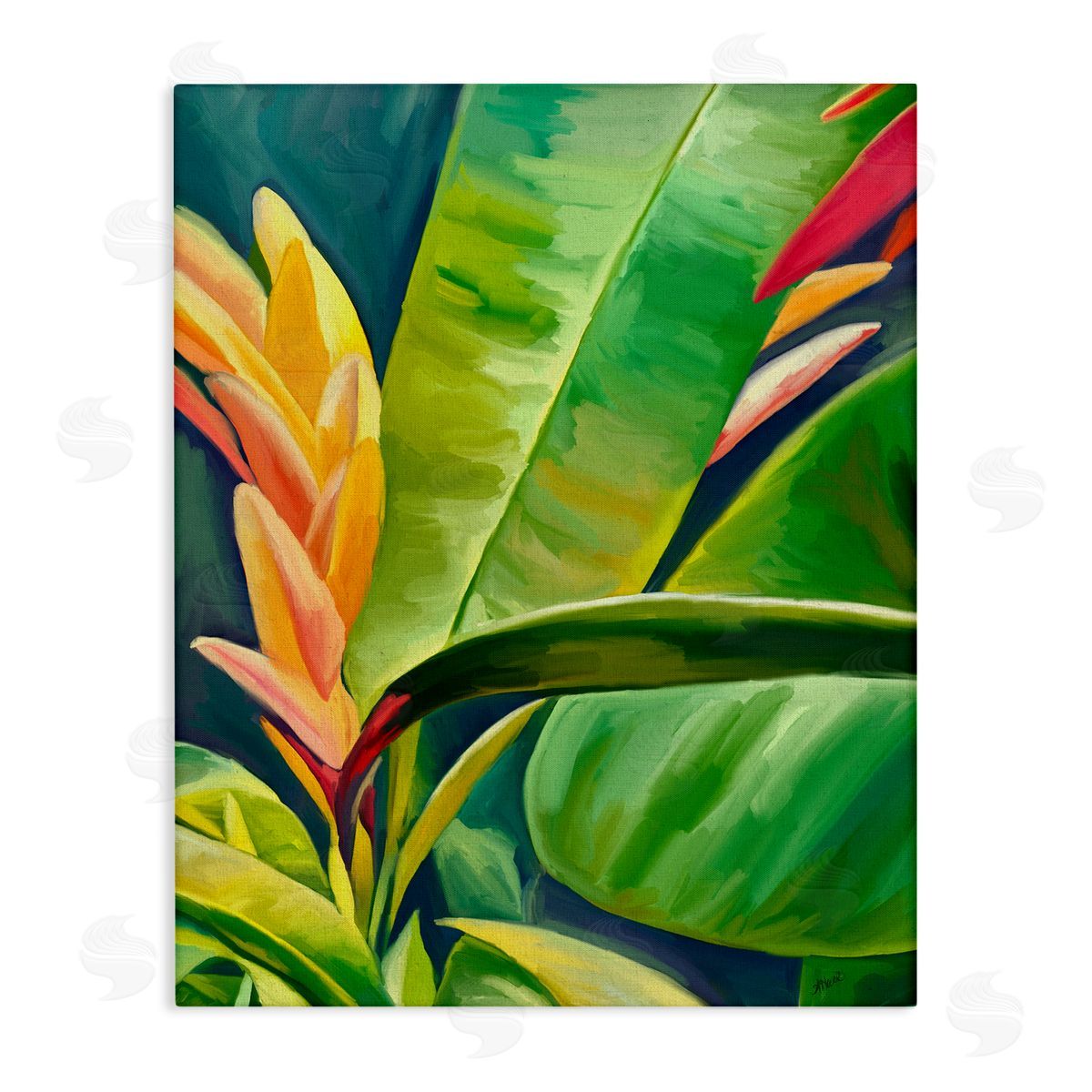 Bright Tropics Greenery Canvas Wall Art, Home Decor by Amy Hall