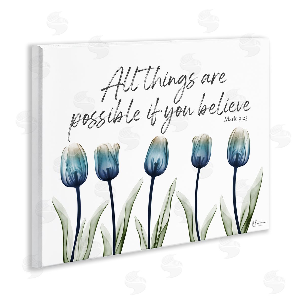 All Things Possible Tulips Wood Plaque Wall Art, Home Decor by Albert Koetsier