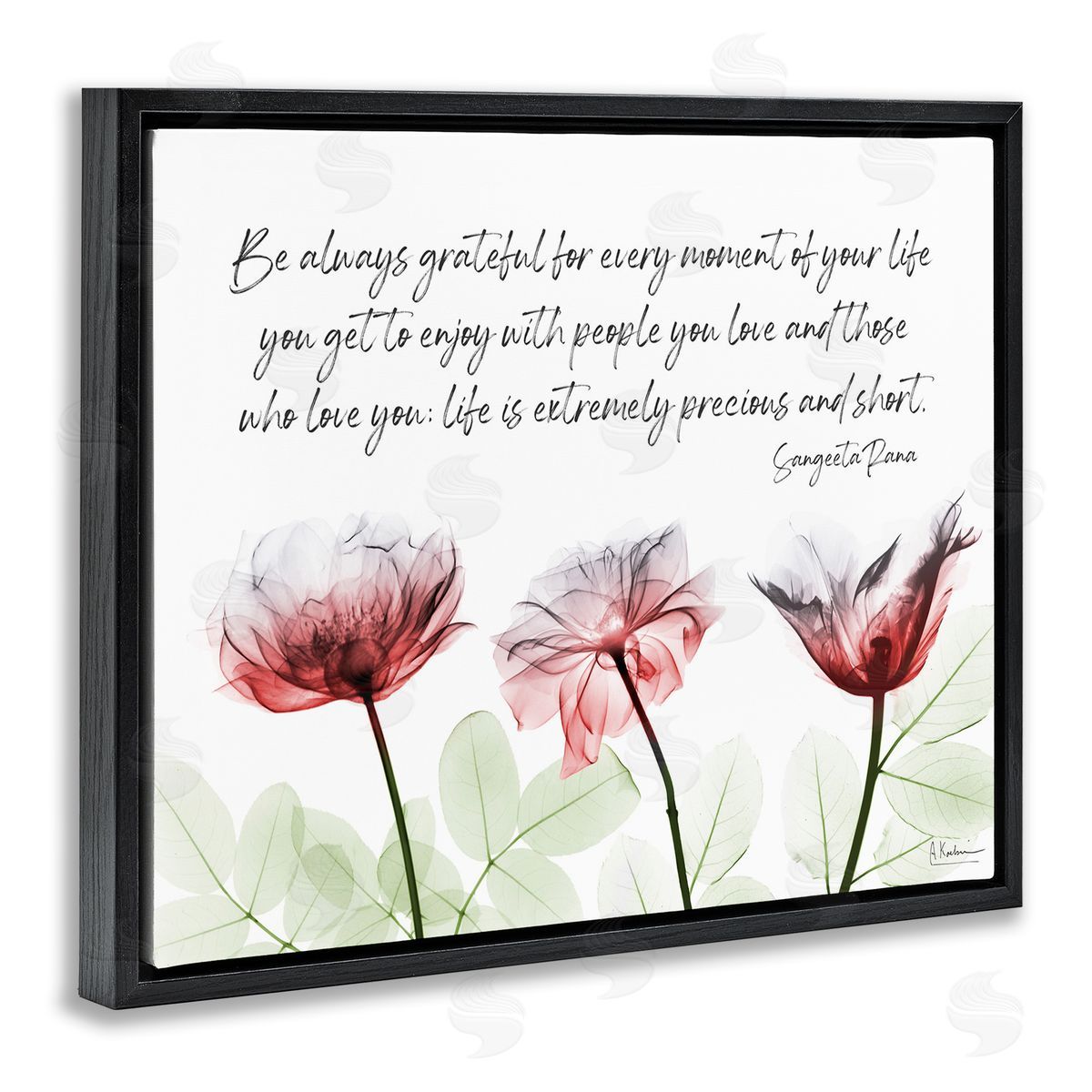Precious Faith Quote Black Floating Frame Canvas Wall Art, Home Decor by Albert Koetsier