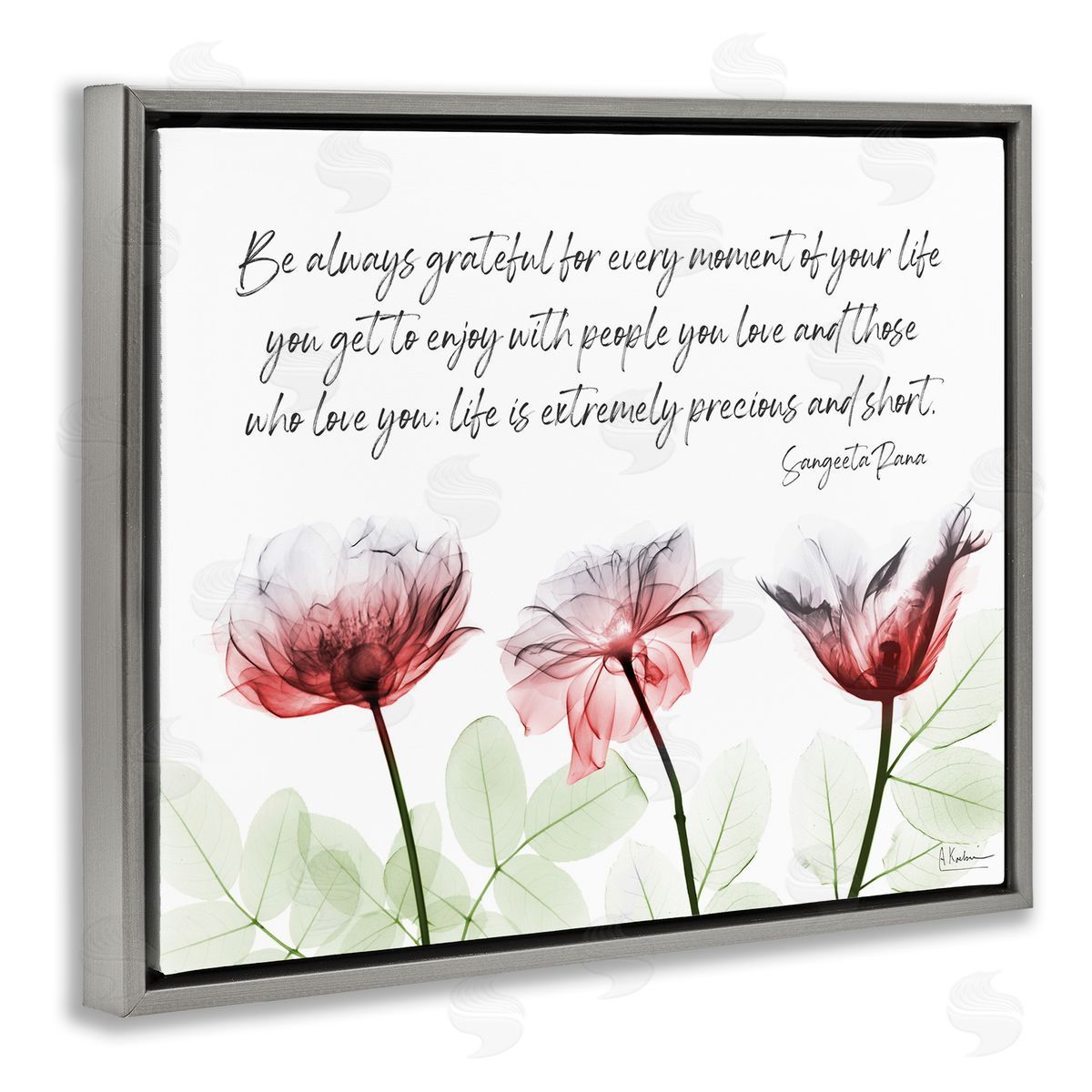 Precious Faith Quote Grey Floating Frame Canvas Wall Art, Home Decor by Albert Koetsier