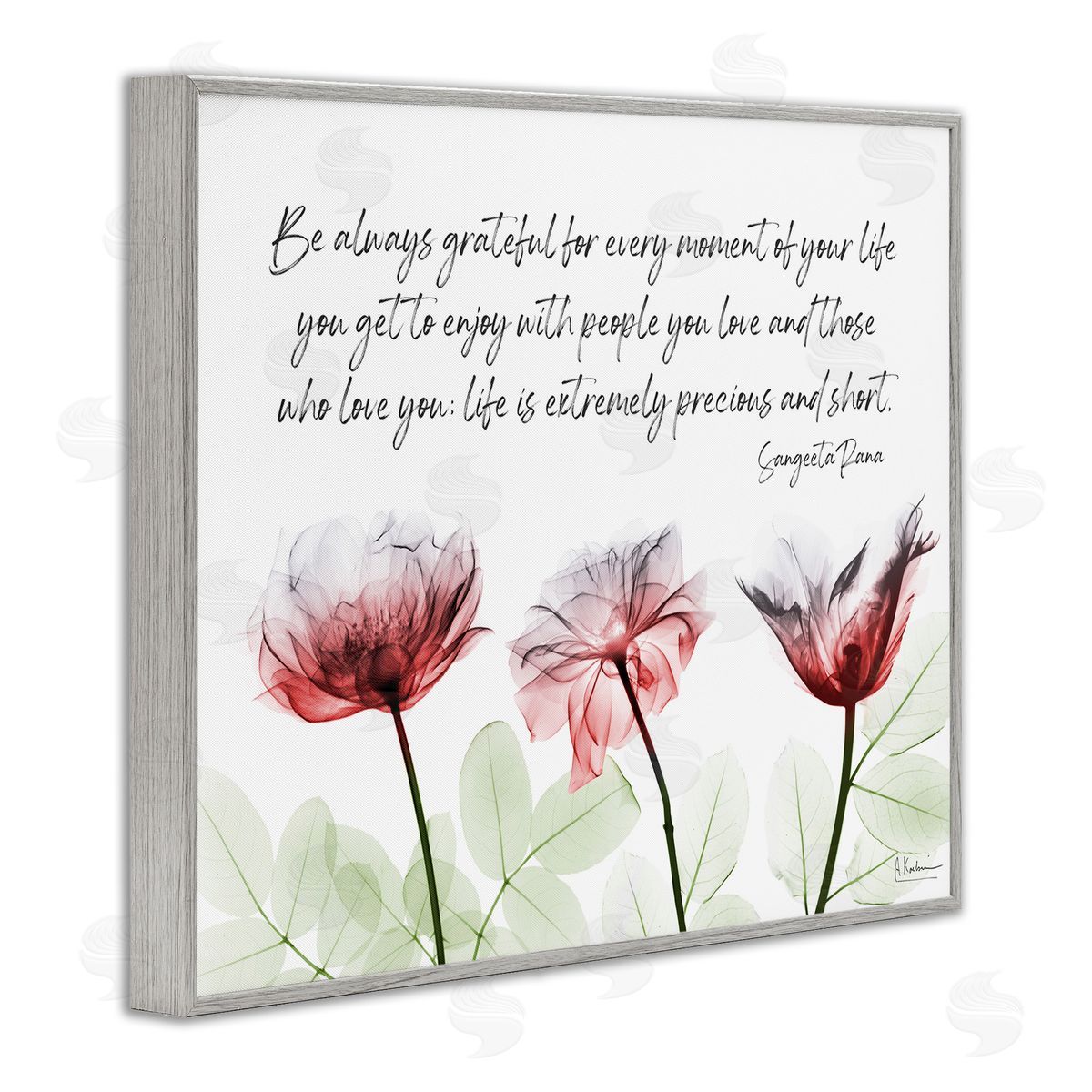 Precious Faith Quote Grey Frame Print Wall Art, Home Decor by Albert Koetsier