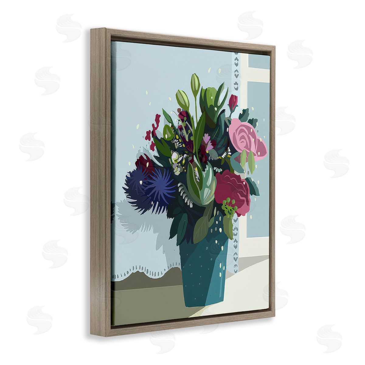 Betty Boynes After The Wedding Bouquet Brown Floating Frame Canvas Wall Art Print