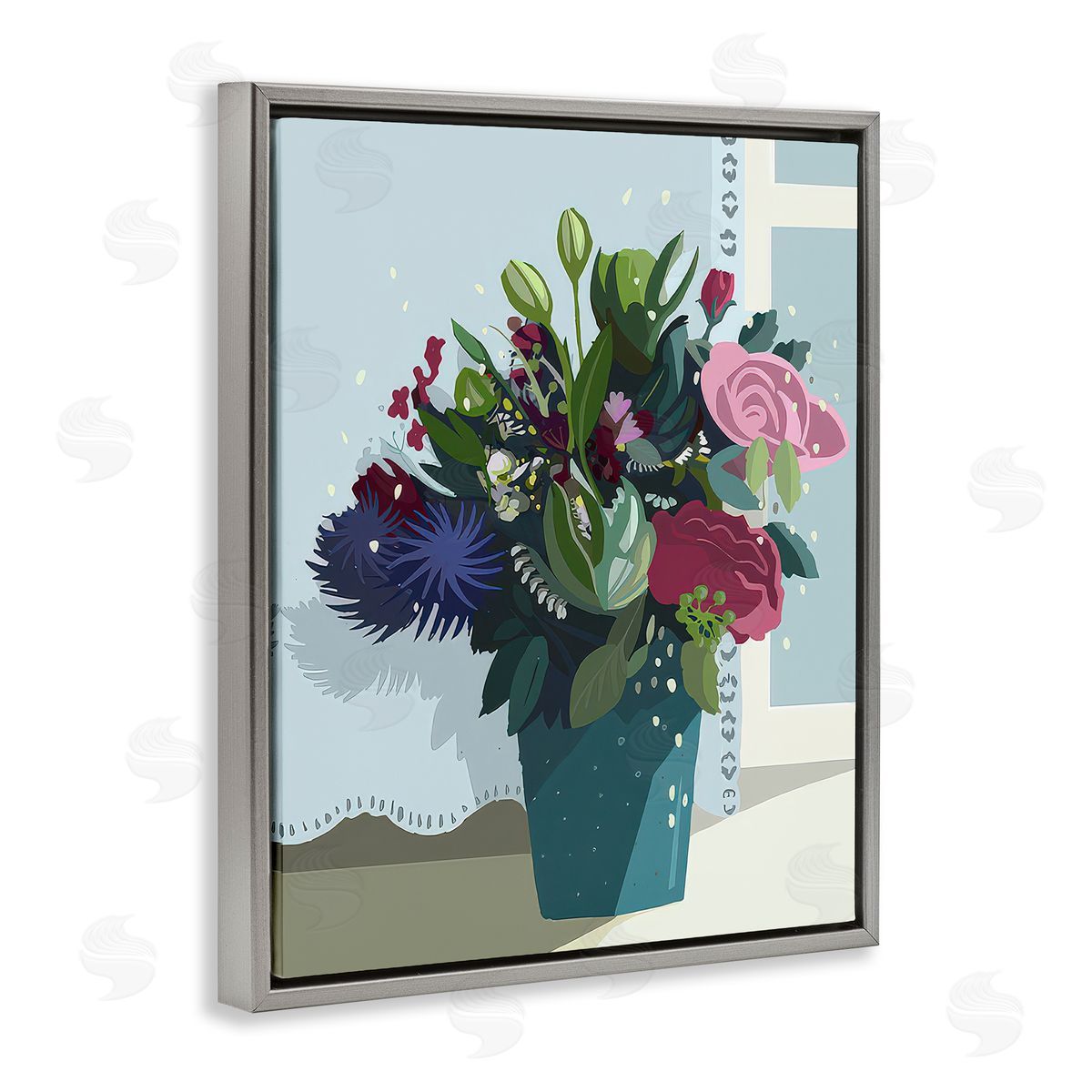 Betty Boynes After The Wedding Bouquet Gray Floating Frame Canvas Wall Art Print