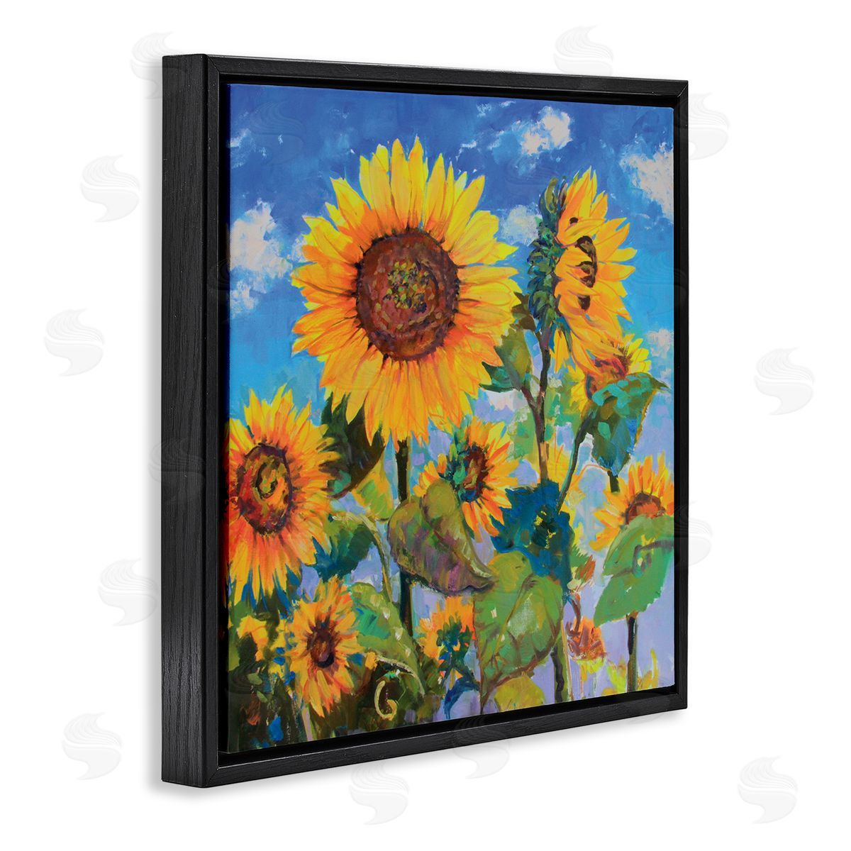 Catherine Elliot Lost Acres Sunflowers Black Floating Frame Canvas Wall Art Print