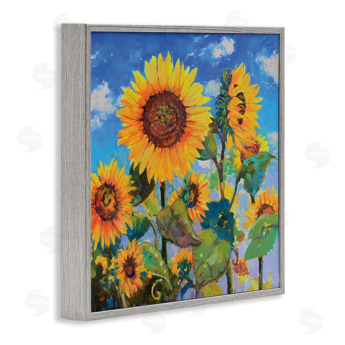 Catherine Elliot Lost Acres Sunflowers Gray Framed Giclee Wall Art Print