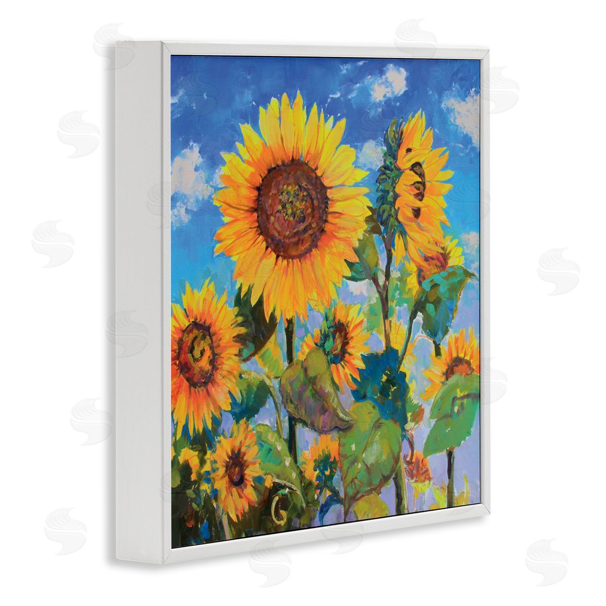 Catherine Elliot Lost Acres Sunflowers White Framed Giclee Wall Art Print