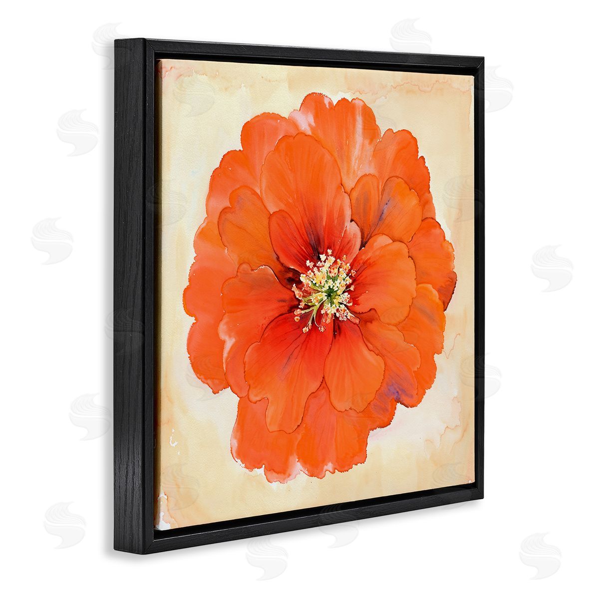 Christine Zalewski Mixed Media Flowers Black Floating Frame Canvas Wall Art Print