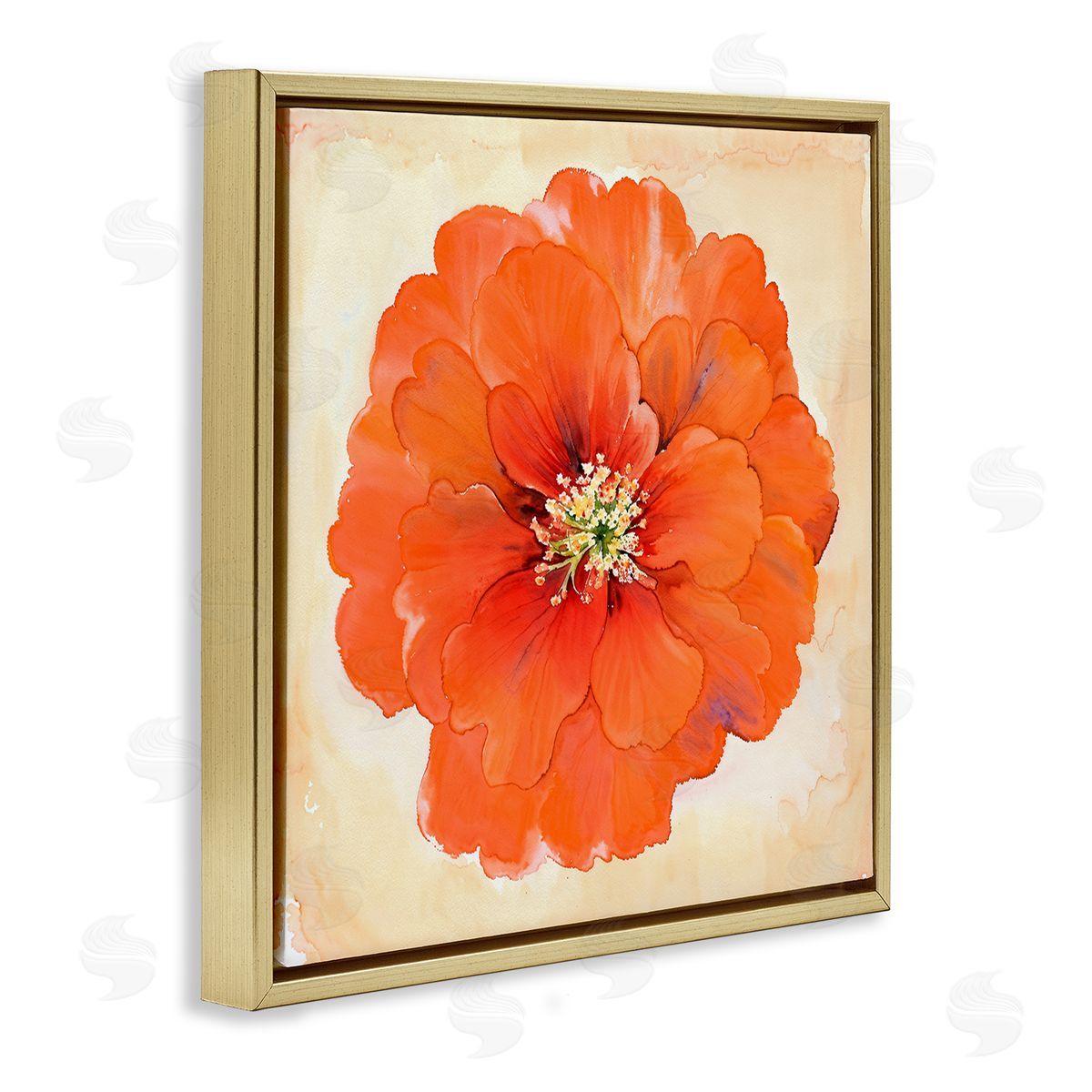 Christine Zalewski Mixed Media Flowers Gold Floating Frame Canvas Wall Art Print