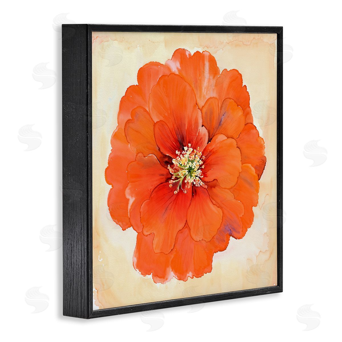 Christine Zalewski Mixed Media Flowers Black Framed Giclee Wall Art Print