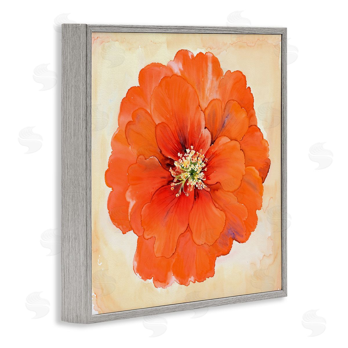 Christine Zalewski Mixed Media Flowers Gray Framed Giclee Wall Art Print