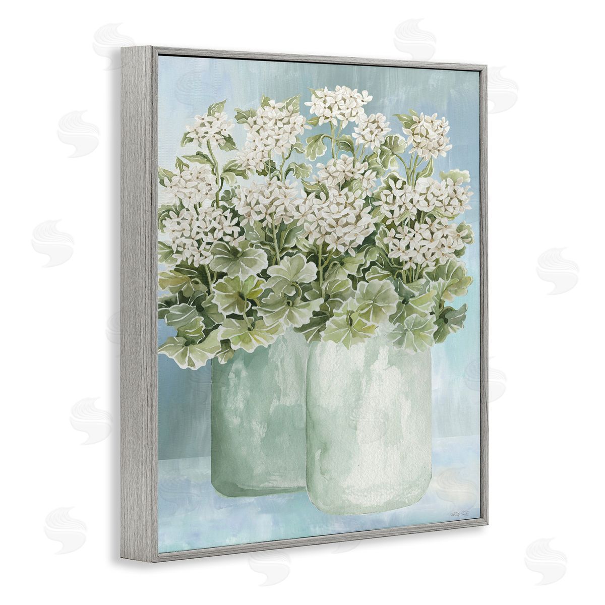 Charming Country Herbs Grey Frame Print Wall Art, Home Decor by Cindy Jacobs