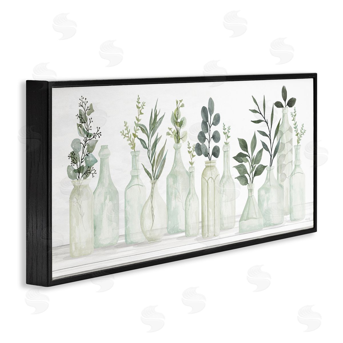 Country Herb Jars Black Frame Print Wall Art, Home Decor by Cindy Jacobs