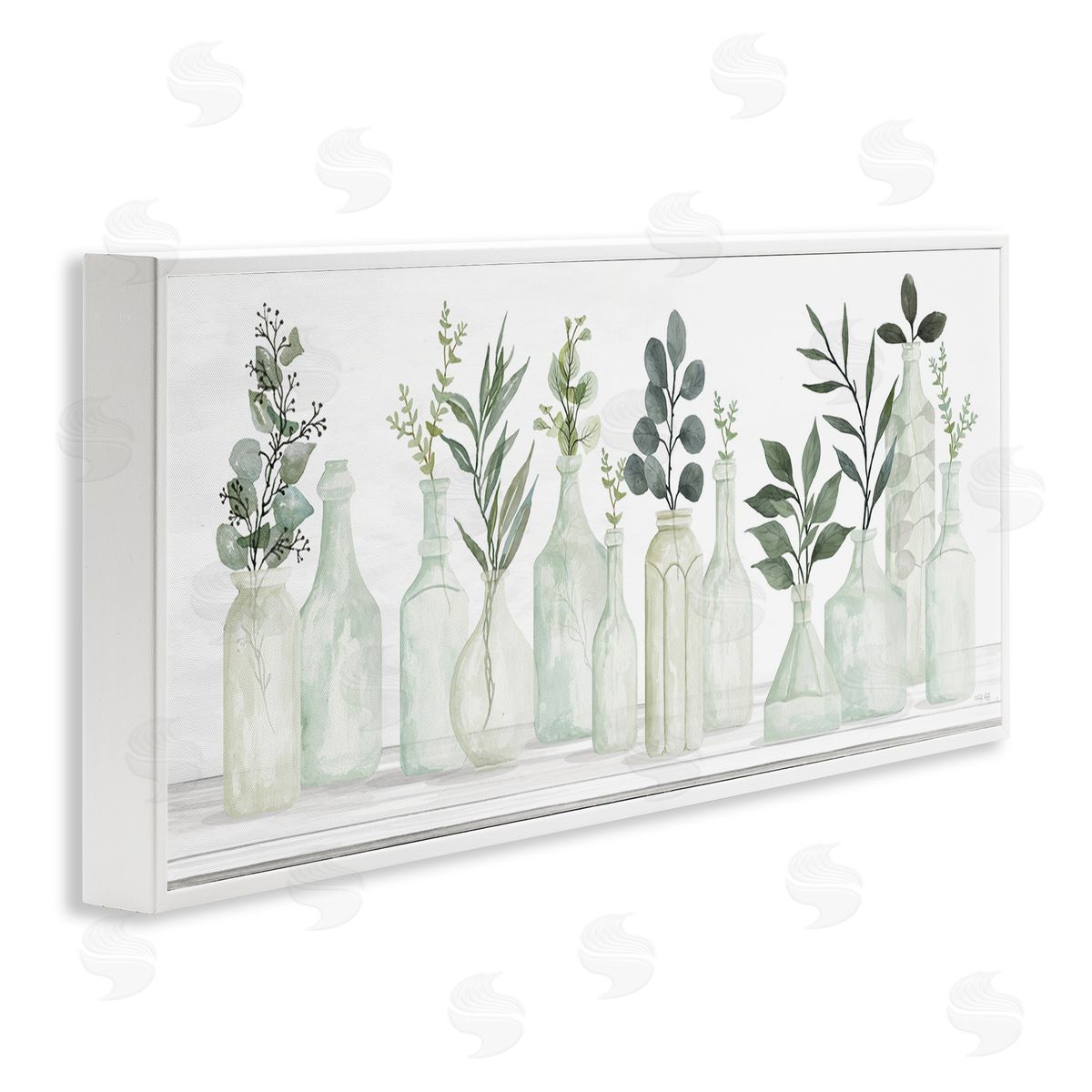 Country Herb Jars White Frame Print Wall Art, Home Decor by Cindy Jacobs