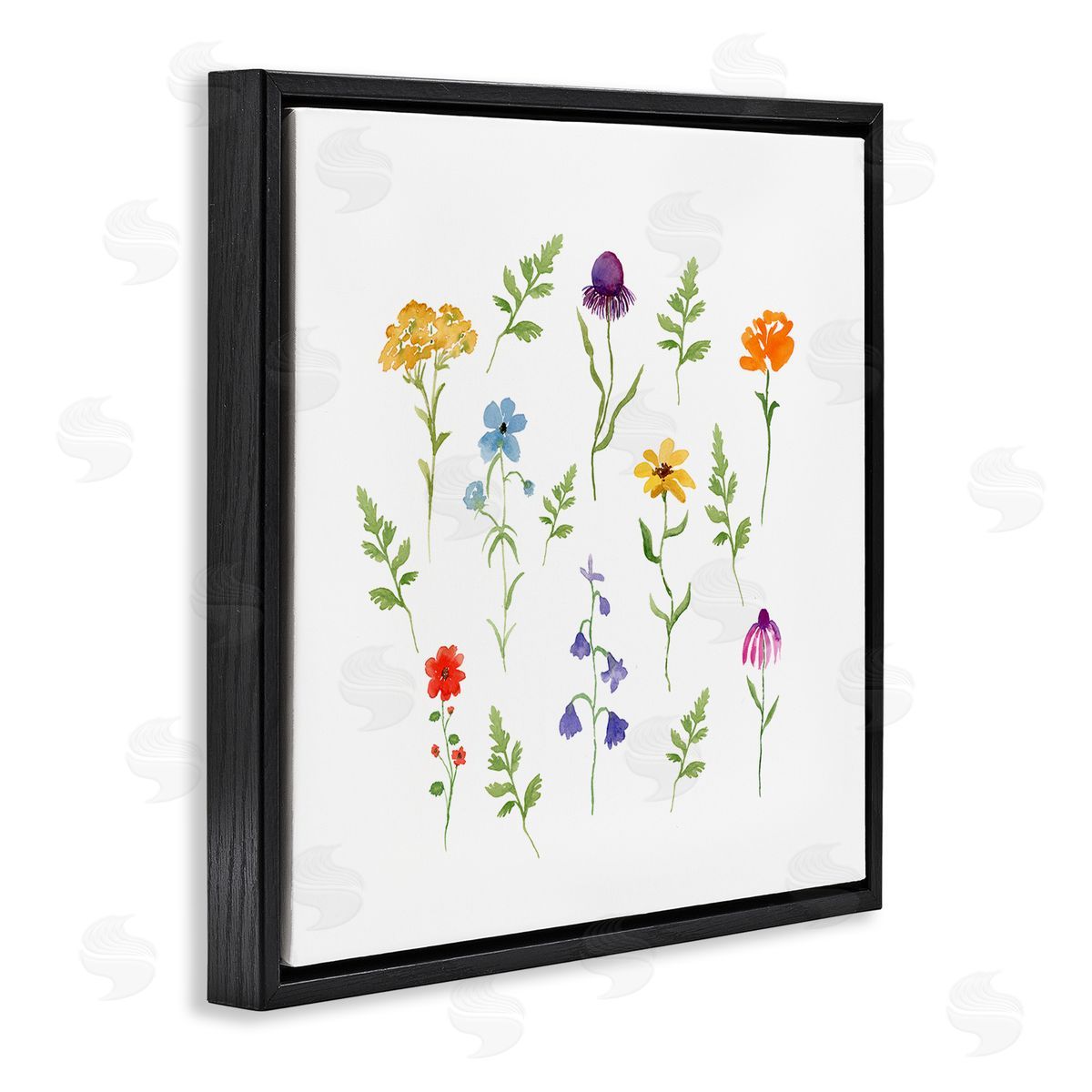 Corinne Rose Designs Various Cottage Herbs Black Floating Frame Canvas Wall Art Print