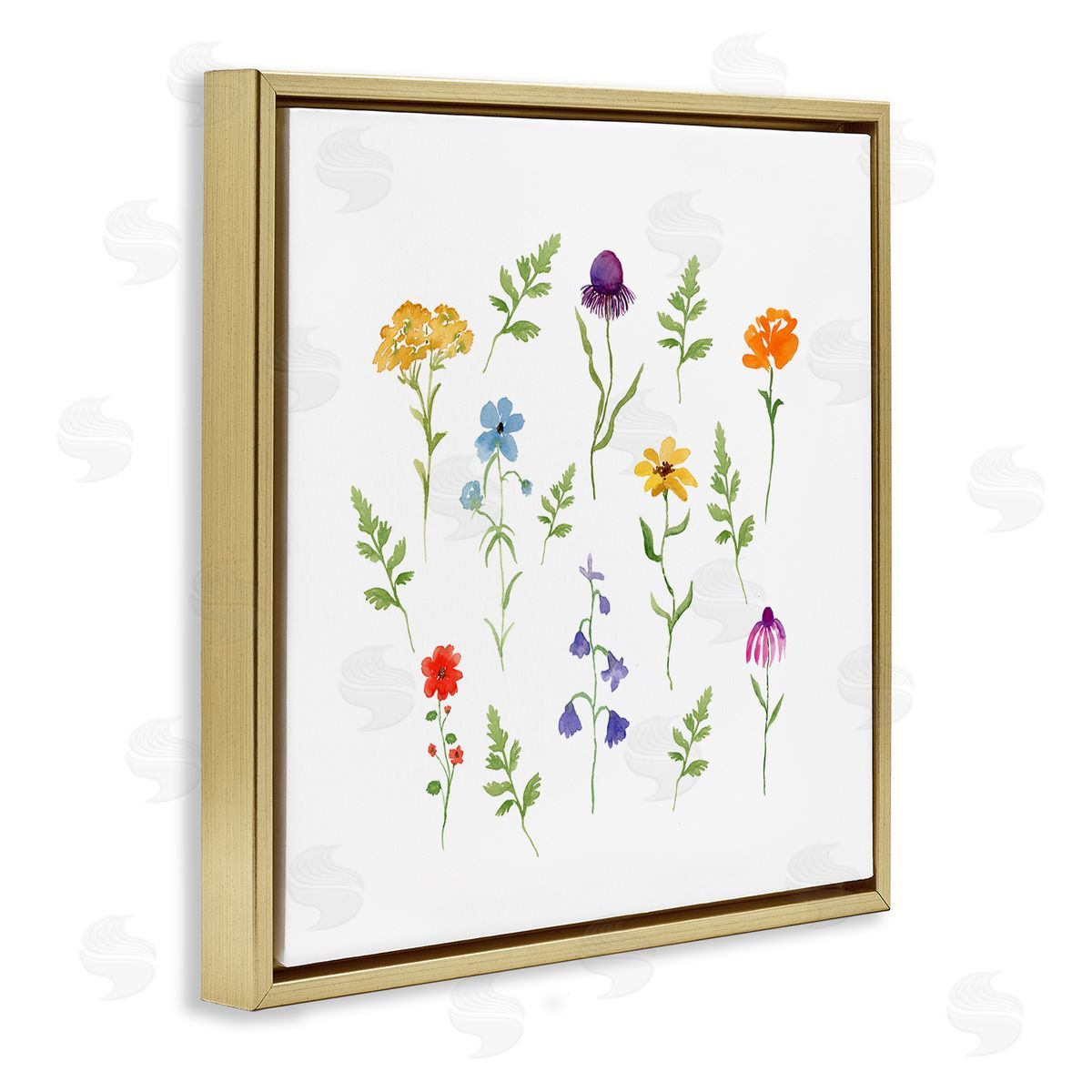 Corinne Rose Designs Various Cottage Herbs Gold Floating Frame Canvas Wall Art Print