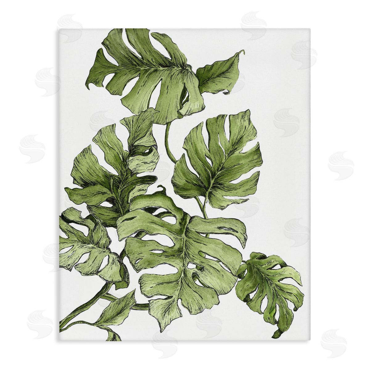 Falling Monstera Leaves Canvas Wall Art, Home Decor by Dominique Alyse Studios