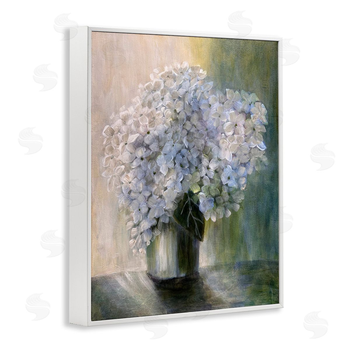 Hydrangea Still Life White Frame Print Wall Art, Home Decor by Doris Charest