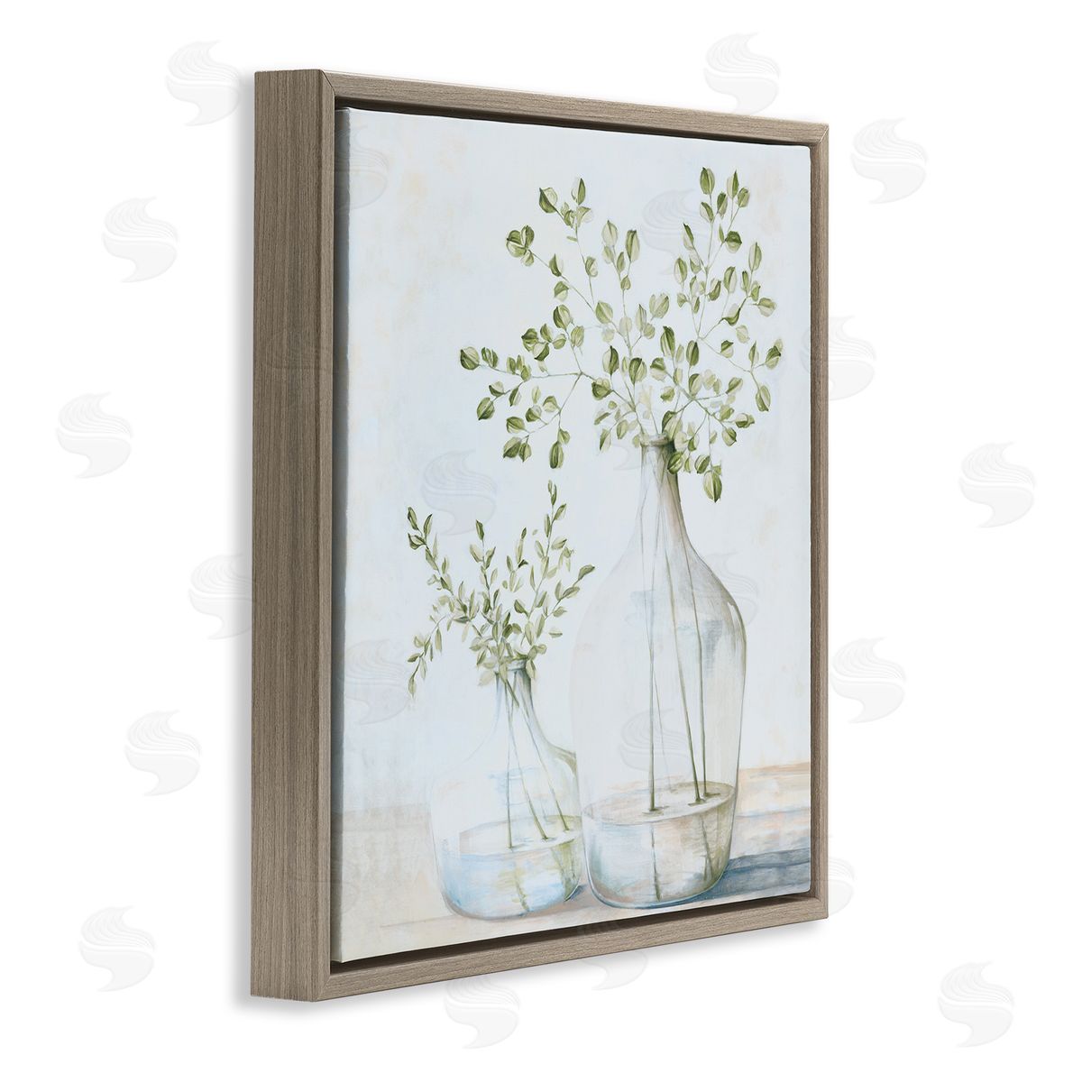 Charming Vase Still Life Brown Floating Frame Canvas Wall Art, Home Decor by Dogwood Portfolio