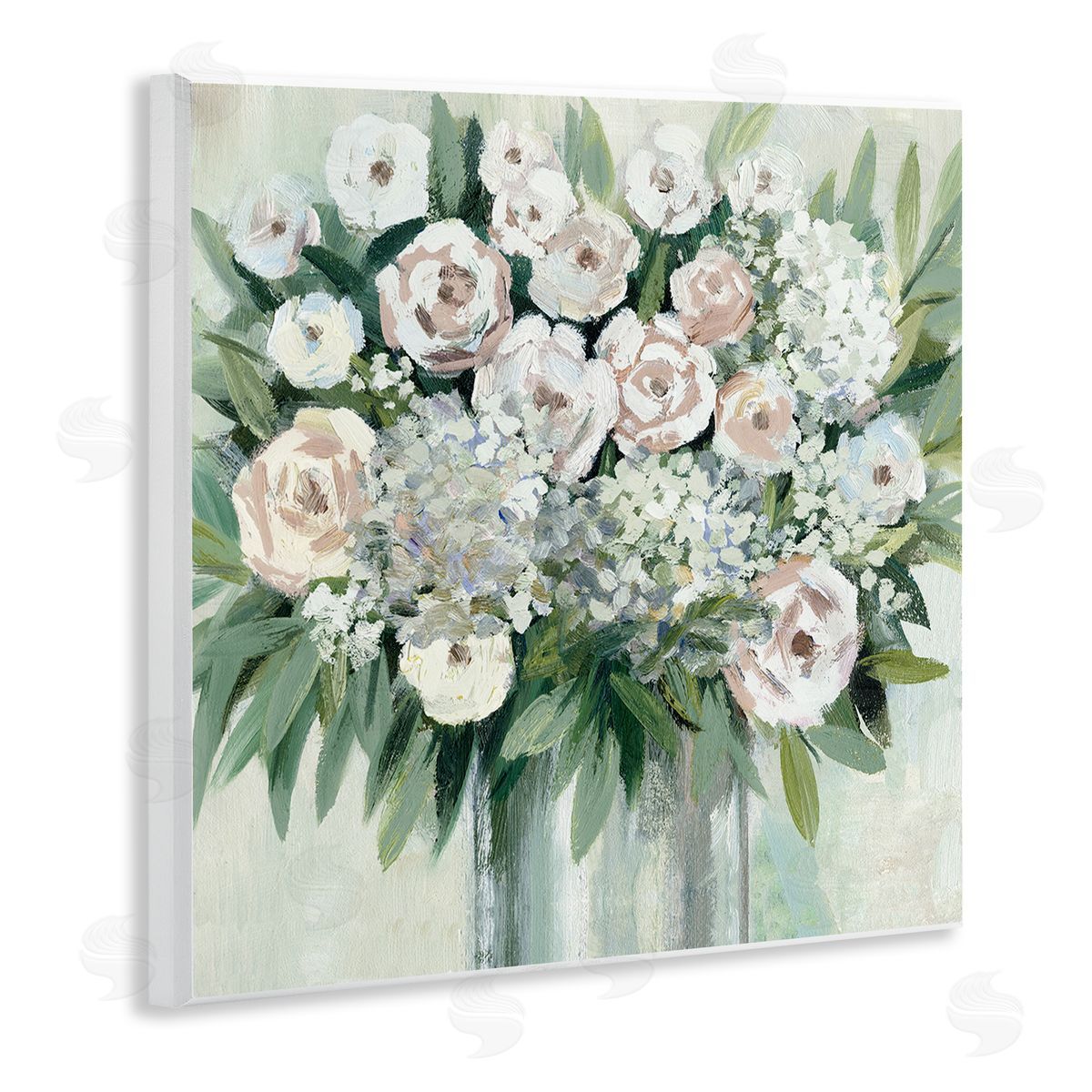 Dogwood Portfolio Charming Brushed Roses Wooden Wall Plaque Art Print
