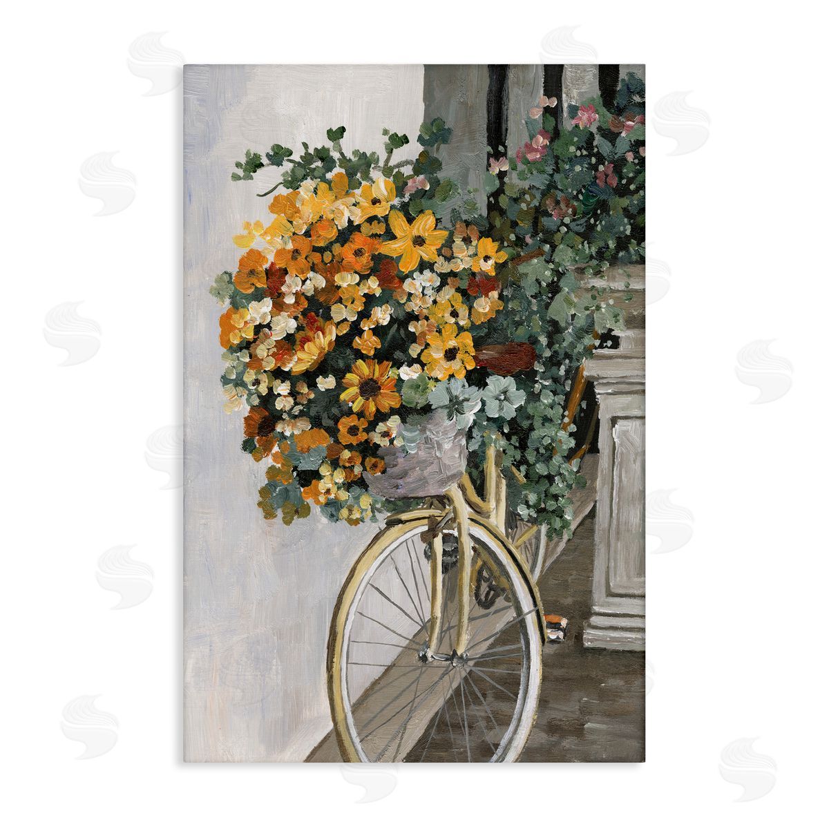 Bouquet on Bicycle Canvas Wall Art, Home Decor by Dogwood Portfolio