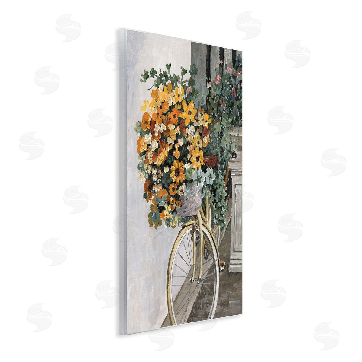 Bouquet on Bicycle Wood Plaque Wall Art, Home Decor by Dogwood Portfolio