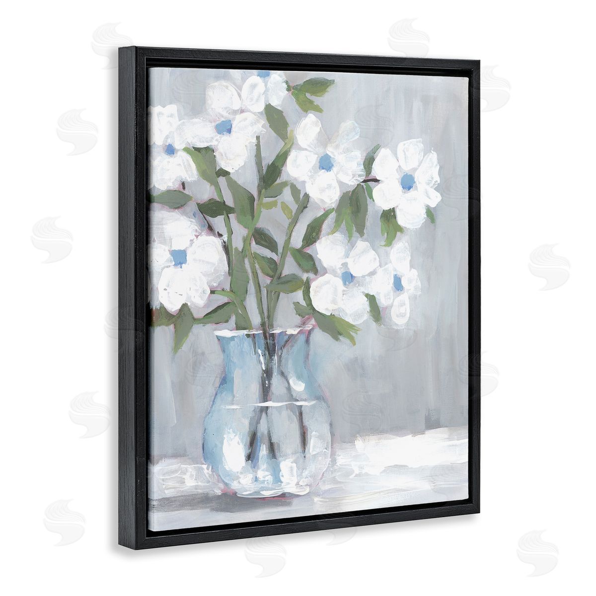 Pale Blossom Bouquet Black Floating Frame Canvas Wall Art, Home Decor by Dogwood Portfolio