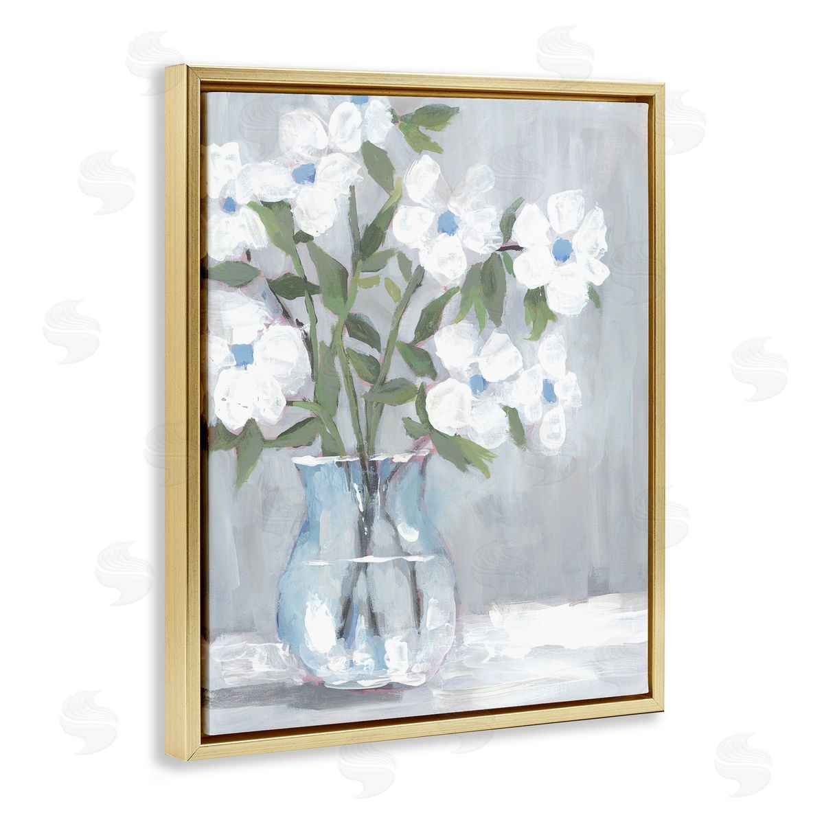 Pale Blossom Bouquet Gold Floating Frame Canvas Wall Art, Home Decor by Dogwood Portfolio
