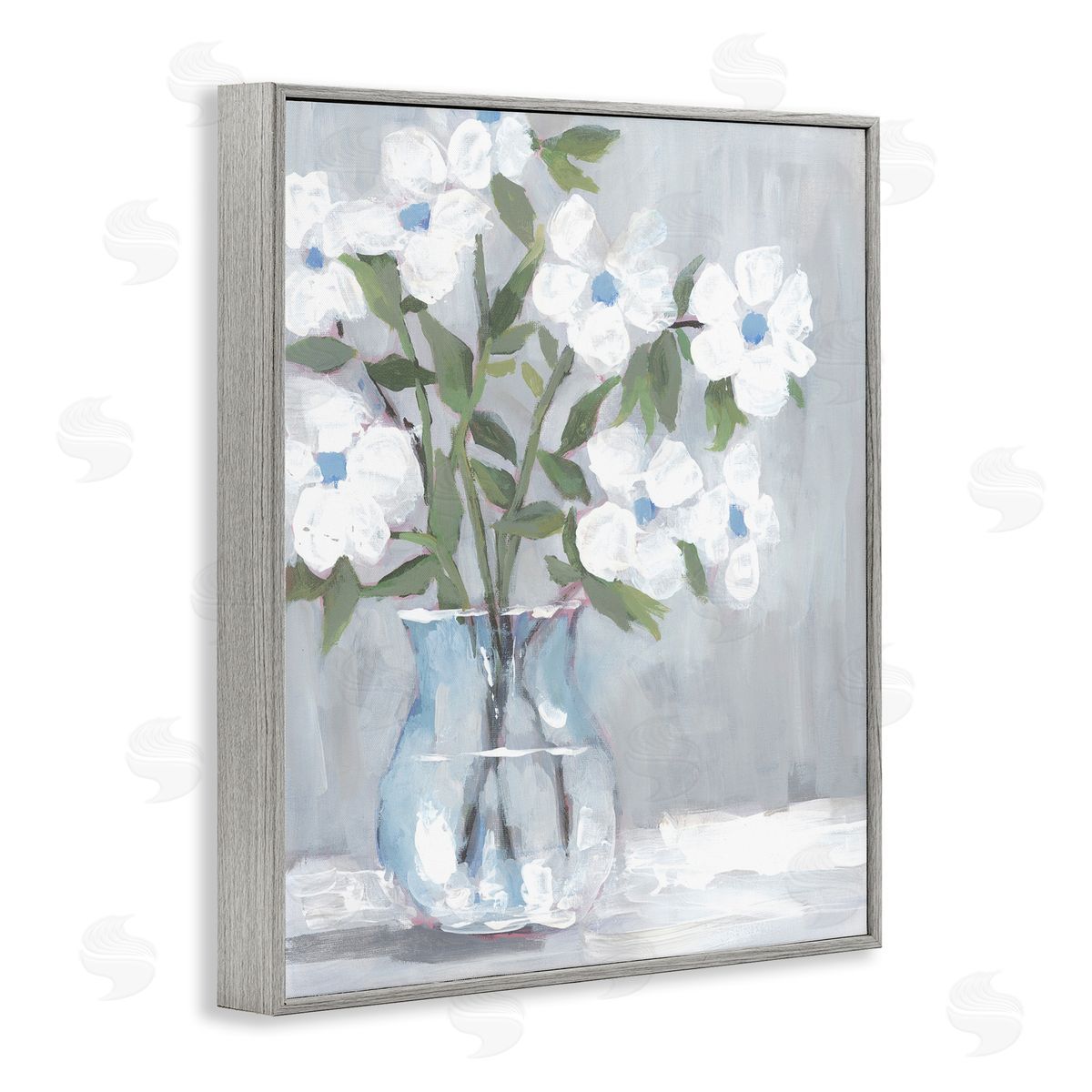 Pale Blossom Bouquet Grey Frame Print Wall Art, Home Decor by Dogwood Portfolio