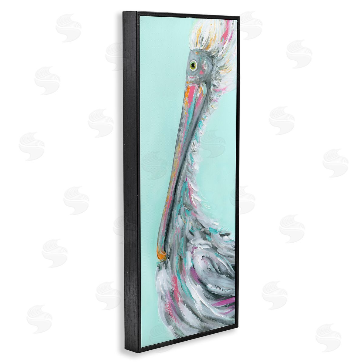 Odd Pelican Portrait Black Frame Print Wall Art, Home Decor by Estelle Grengs