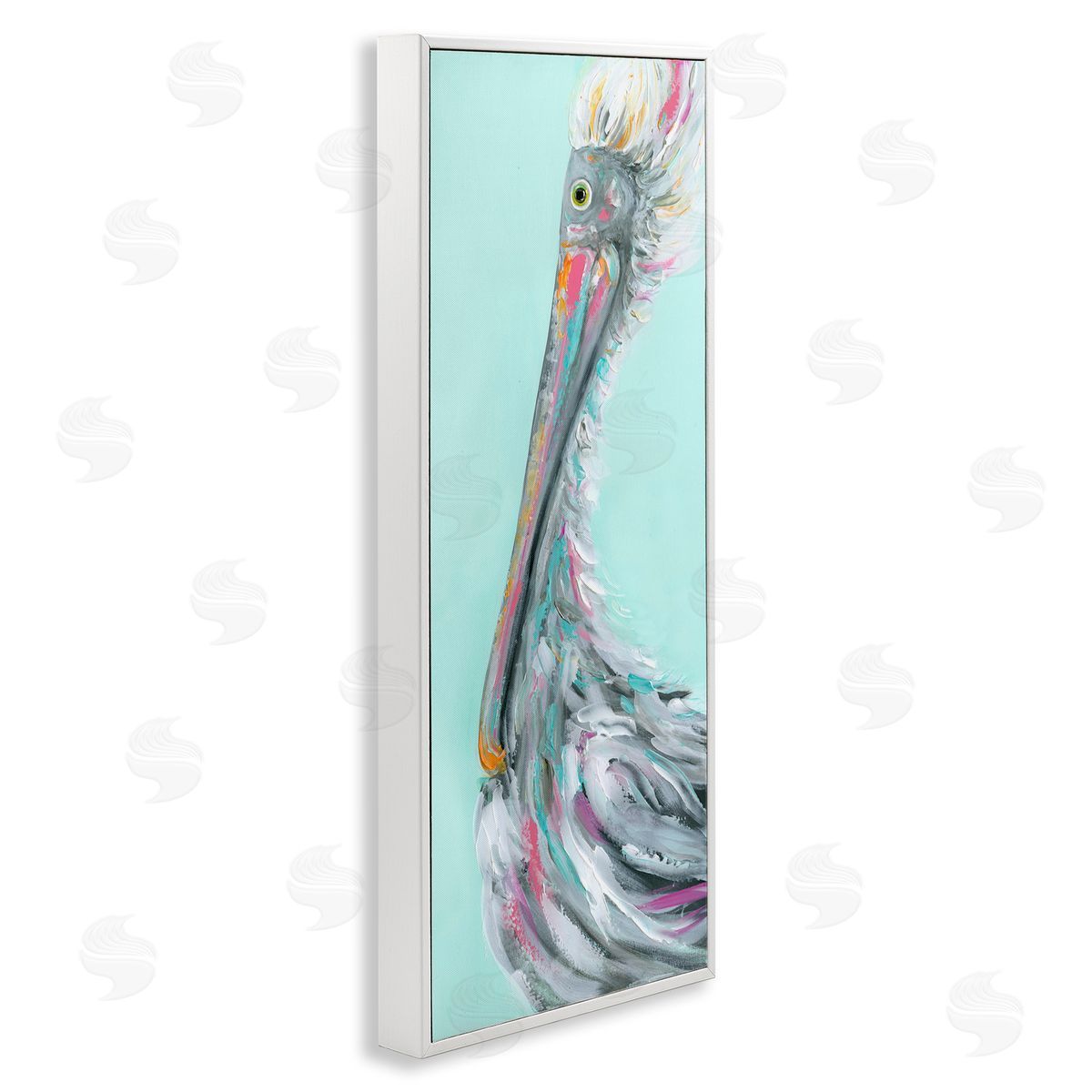 Odd Pelican Portrait White Frame Print Wall Art, Home Decor by Estelle Grengs